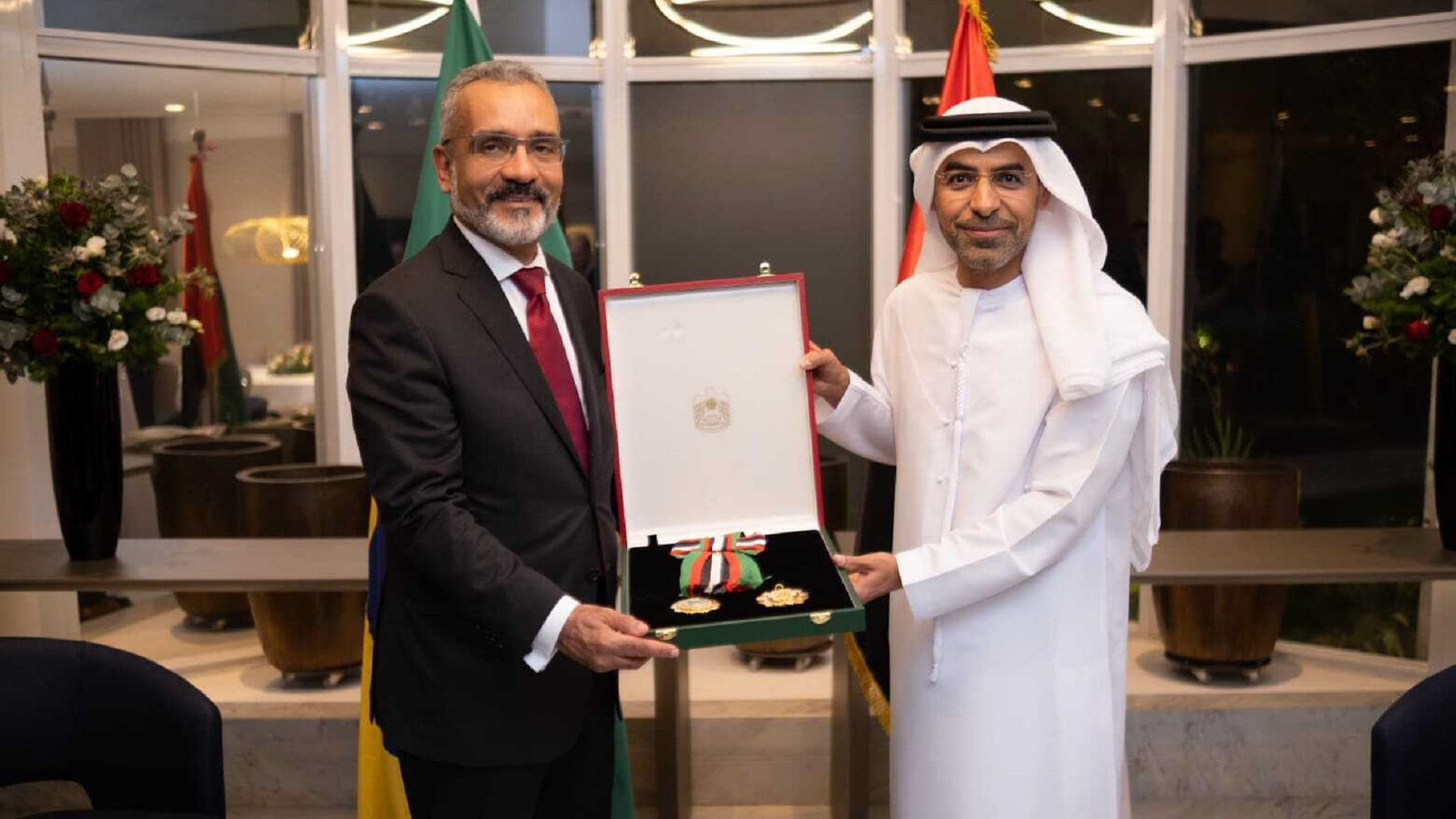 Image for the title: UAE Pres. awards former Amb of Brazil with Medal of Independence 