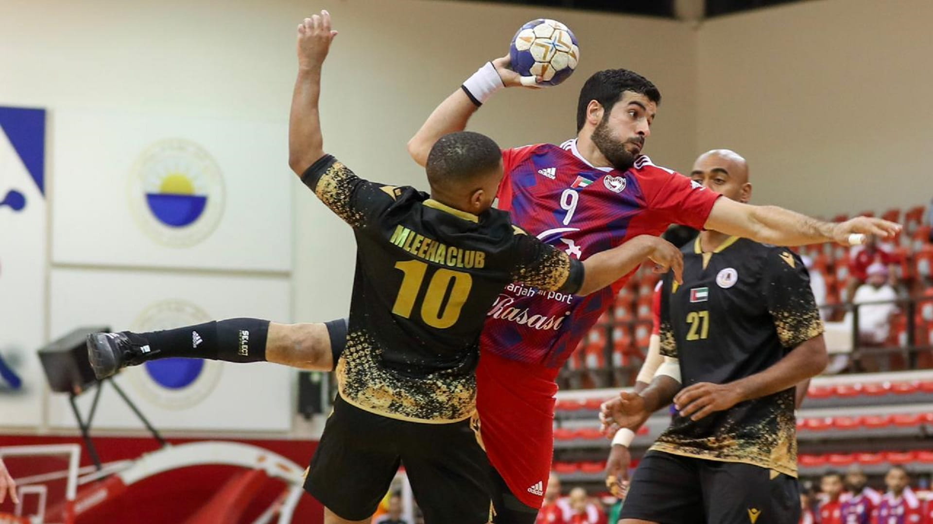 Image for the title: Sharjah defeats Mleiha in final round of handball league 
