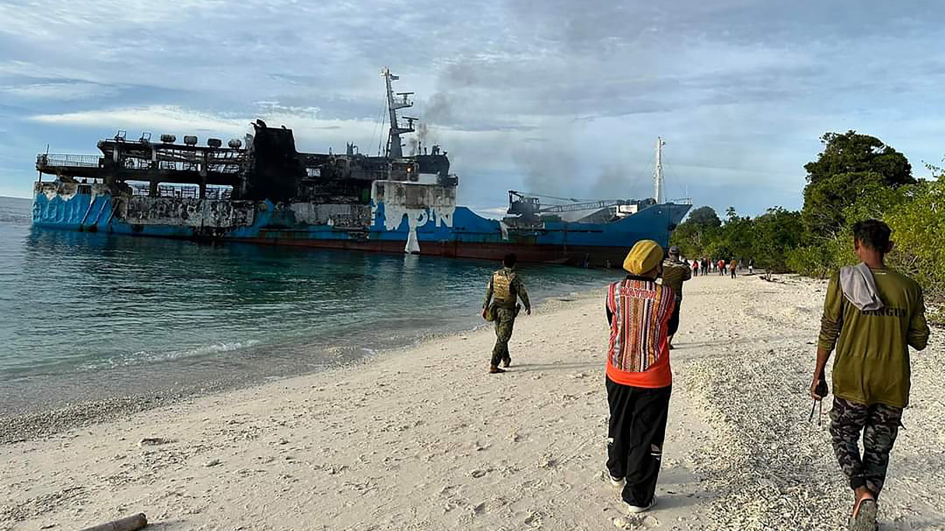 Image for the title: Thirty-one killed after fire rips through Philippine ferry 