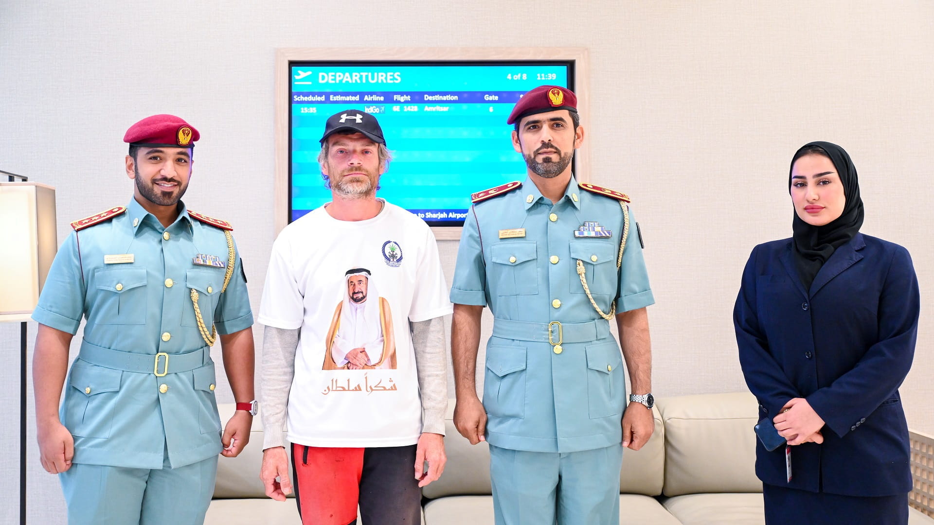 Image for the title: Sharjah Police assists European man to return to his country 