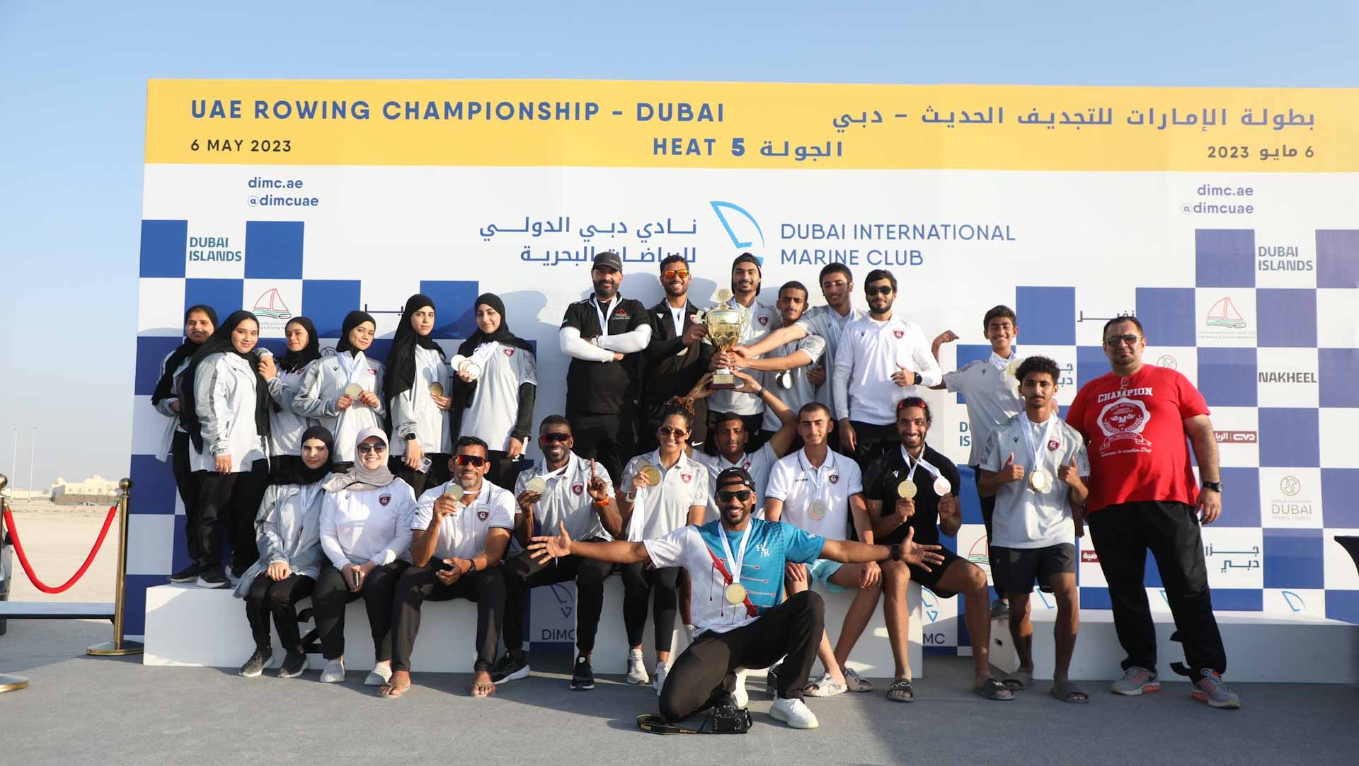 صورة بعنوان: فريق الحمرية للتجديف يحرز 19 ميدالية ملونة في بطولة الإمارات 