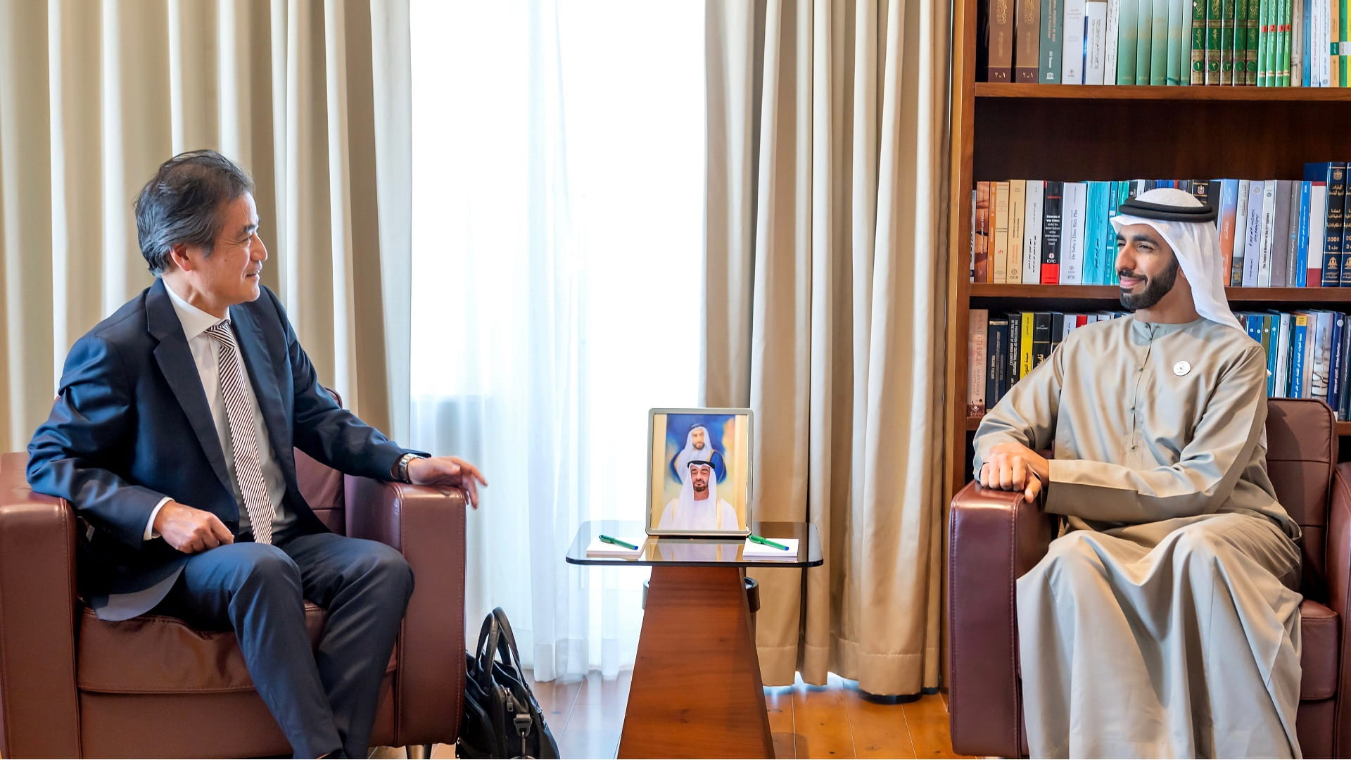 Image for the title: Shakhboot bin Nahyan meets Japan’s Sp. Envoy for Horn of Africa 