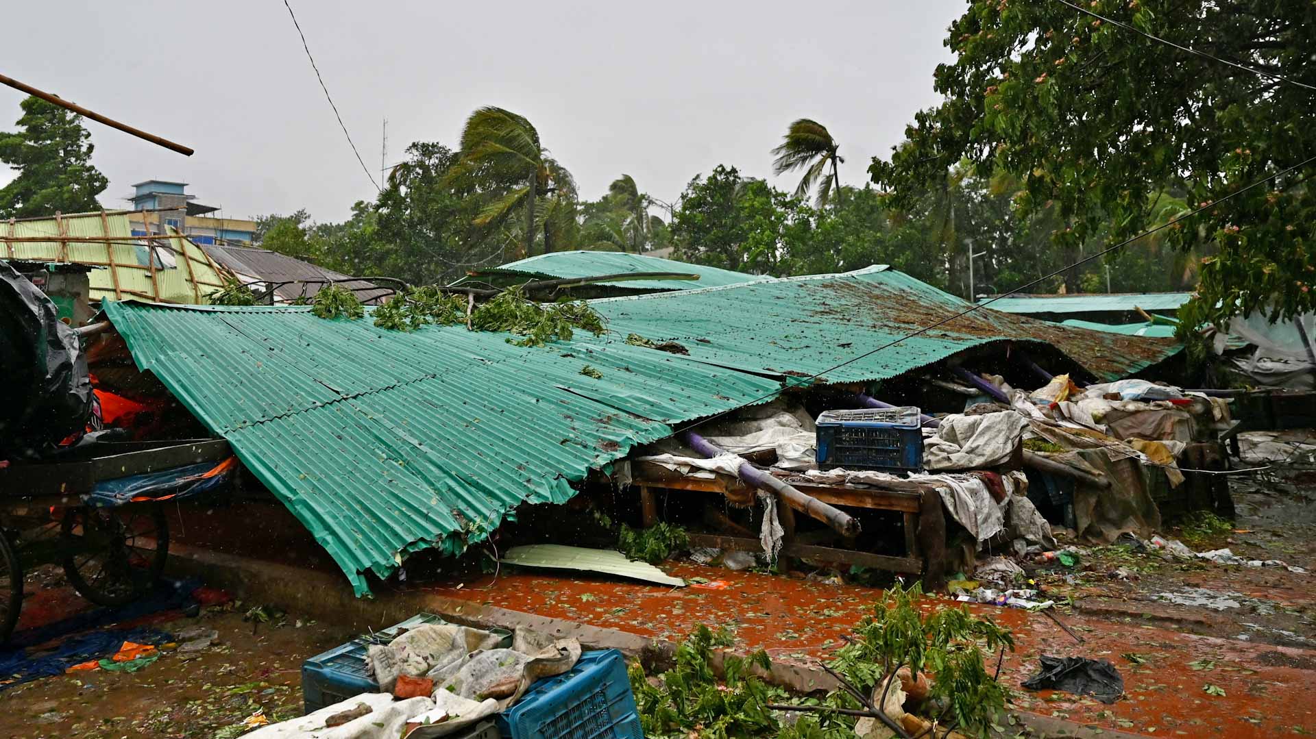 Image for the title: Strong storm destroys communications network in Myanmar 