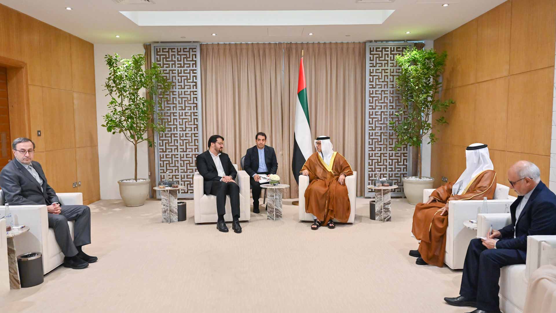 Image for the title: Mansour bin Zayed, Iranian minister review bilateral issues 