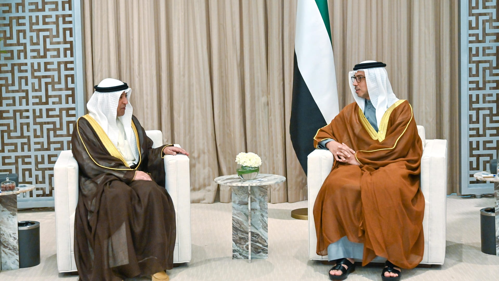 Image for the title: Mansour bin Zayed receives GCC Secretary General 