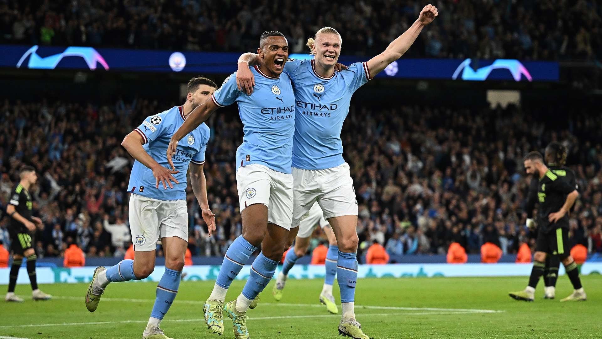 Image for the title: Man City crushes Madrid with four to reach Champions League final 