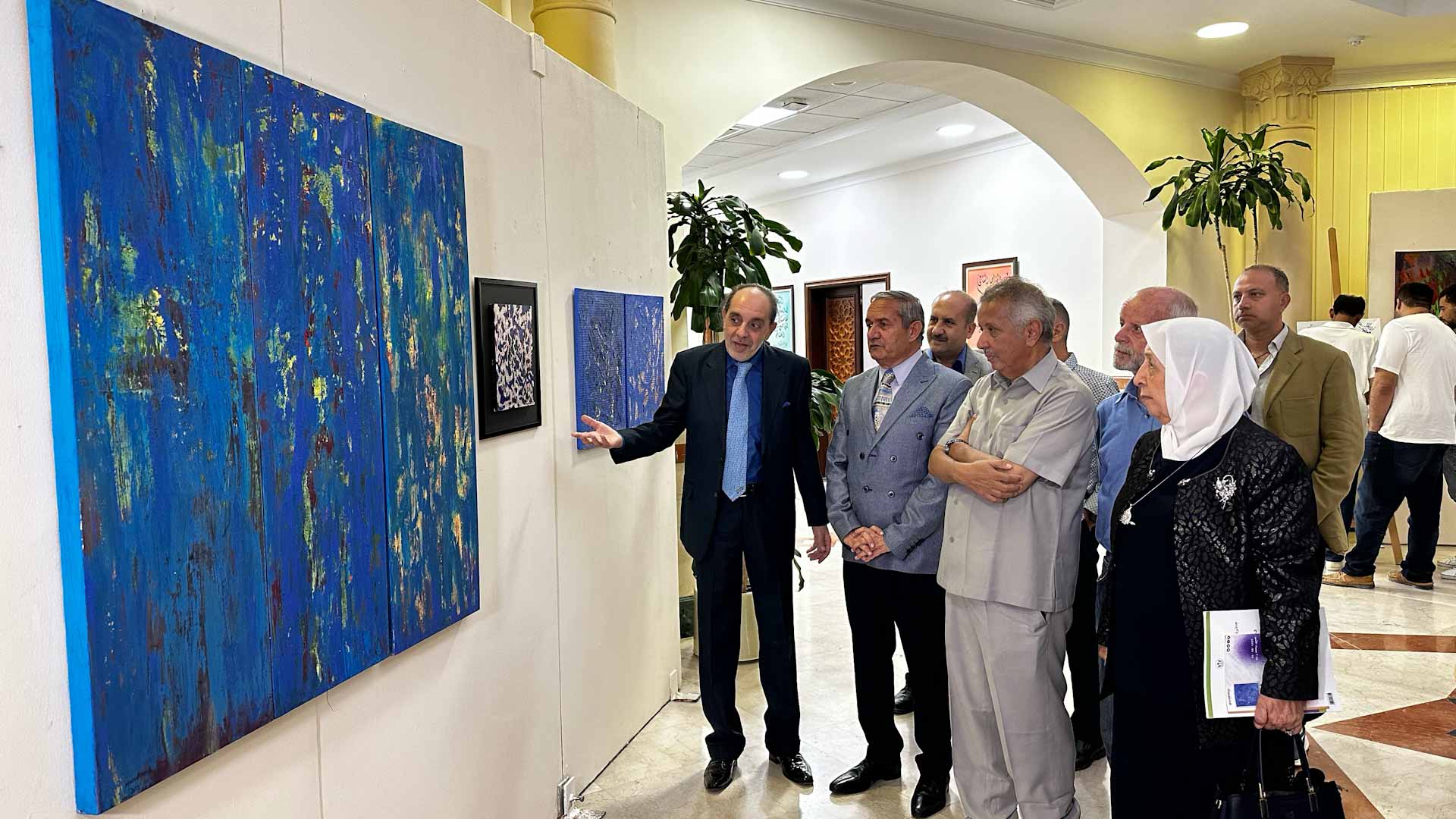 Image for the title: Arab Cultural Club hosts a collection of 30 creative paintings  