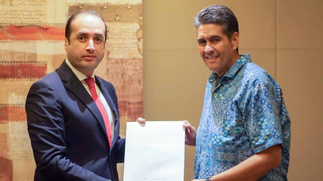 صورة بعنوان: رئيس الدولة يبعث رسالة خطية إلى رئيس بالاو تتضمن دعوة لحضور COP28 