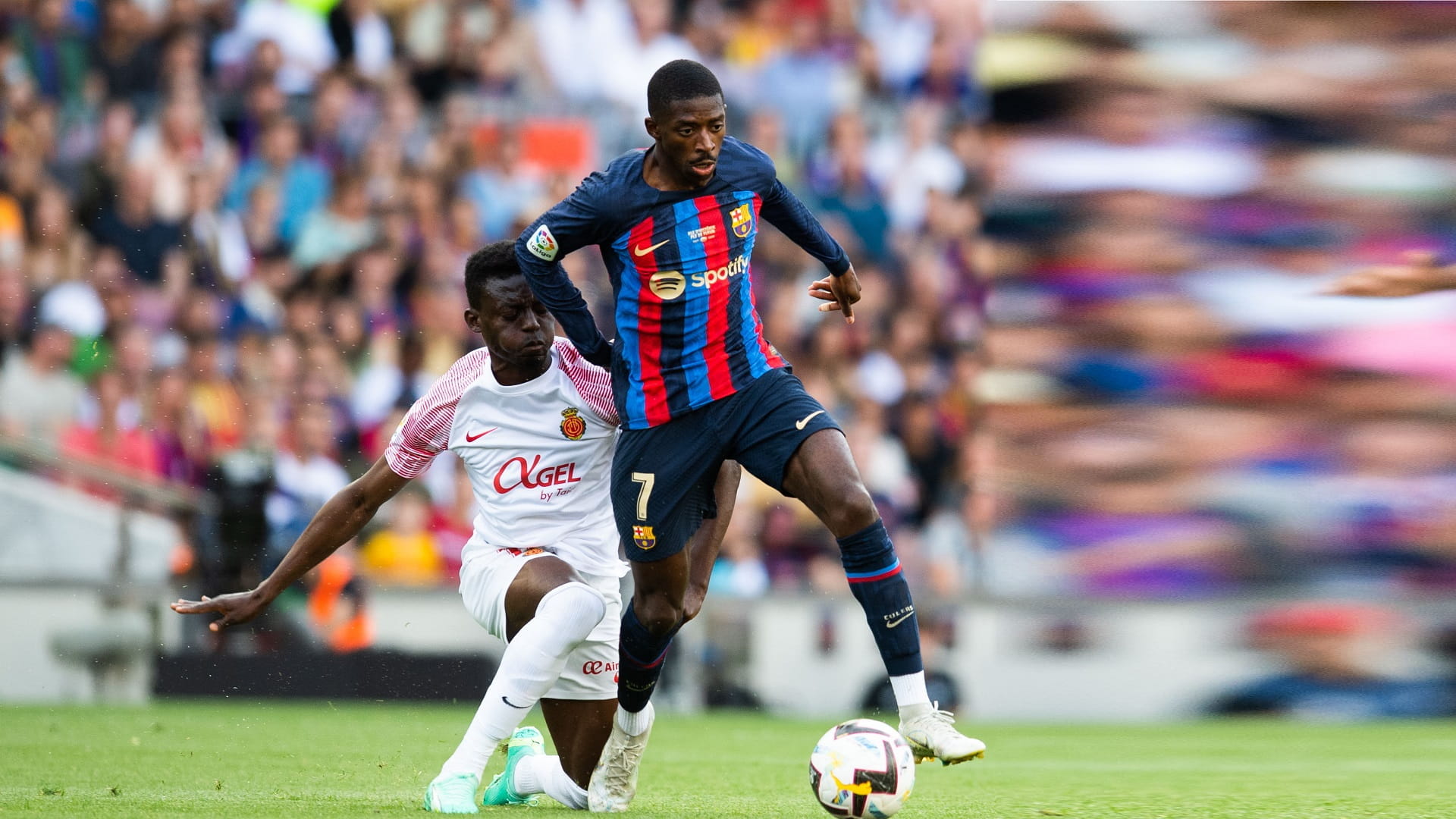 Image for the title: Barca see off Camp Nou, Busquets and Alba with easy Mallorca win 