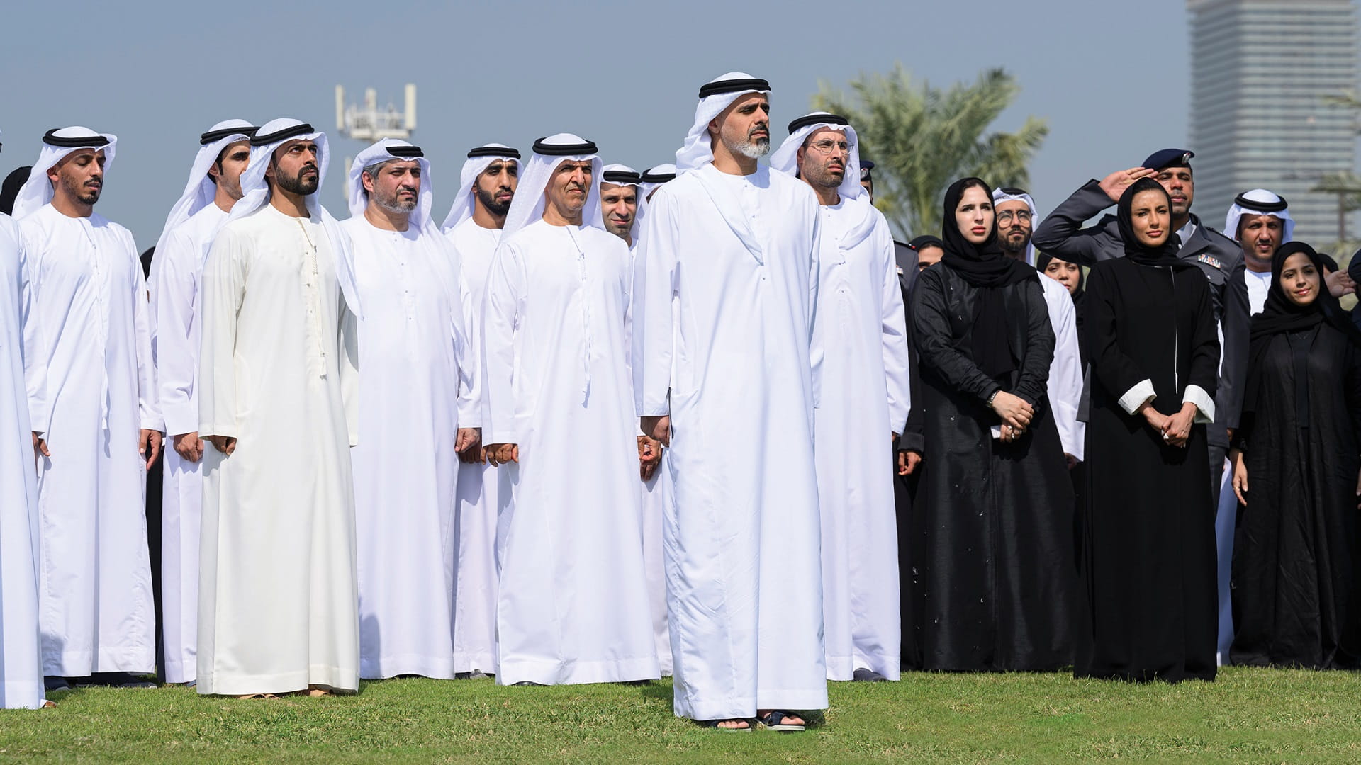 Image for the title: Khaled bin Mohamed bin Zayed raises UAE flag at AD CP’s Court 