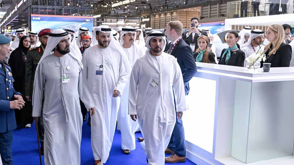 Image for the title: Mohammed bin Rashid tours Dubai Airshow 2023 