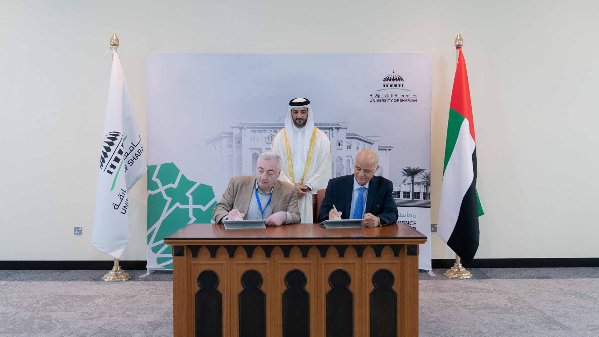 Image for the title: Sultan bin Ahmed attends UoS and research institutes MOU signing 