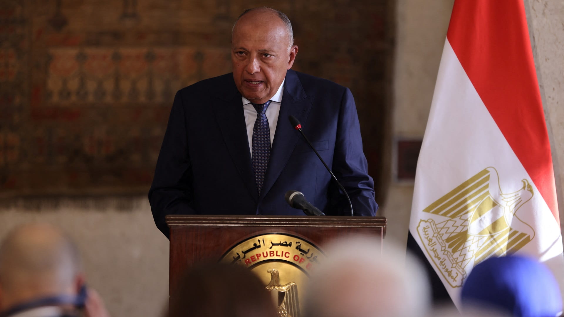 Image for the title: Egyptian FM: Medical relief should be focused inside Gaza 