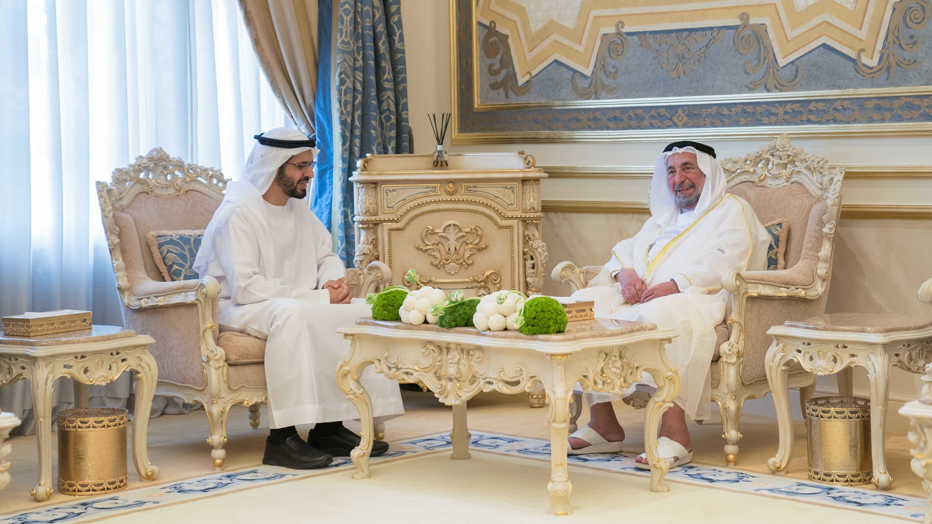 Image for the title: Sharjah Ruler receives GAIAE Chairman  
