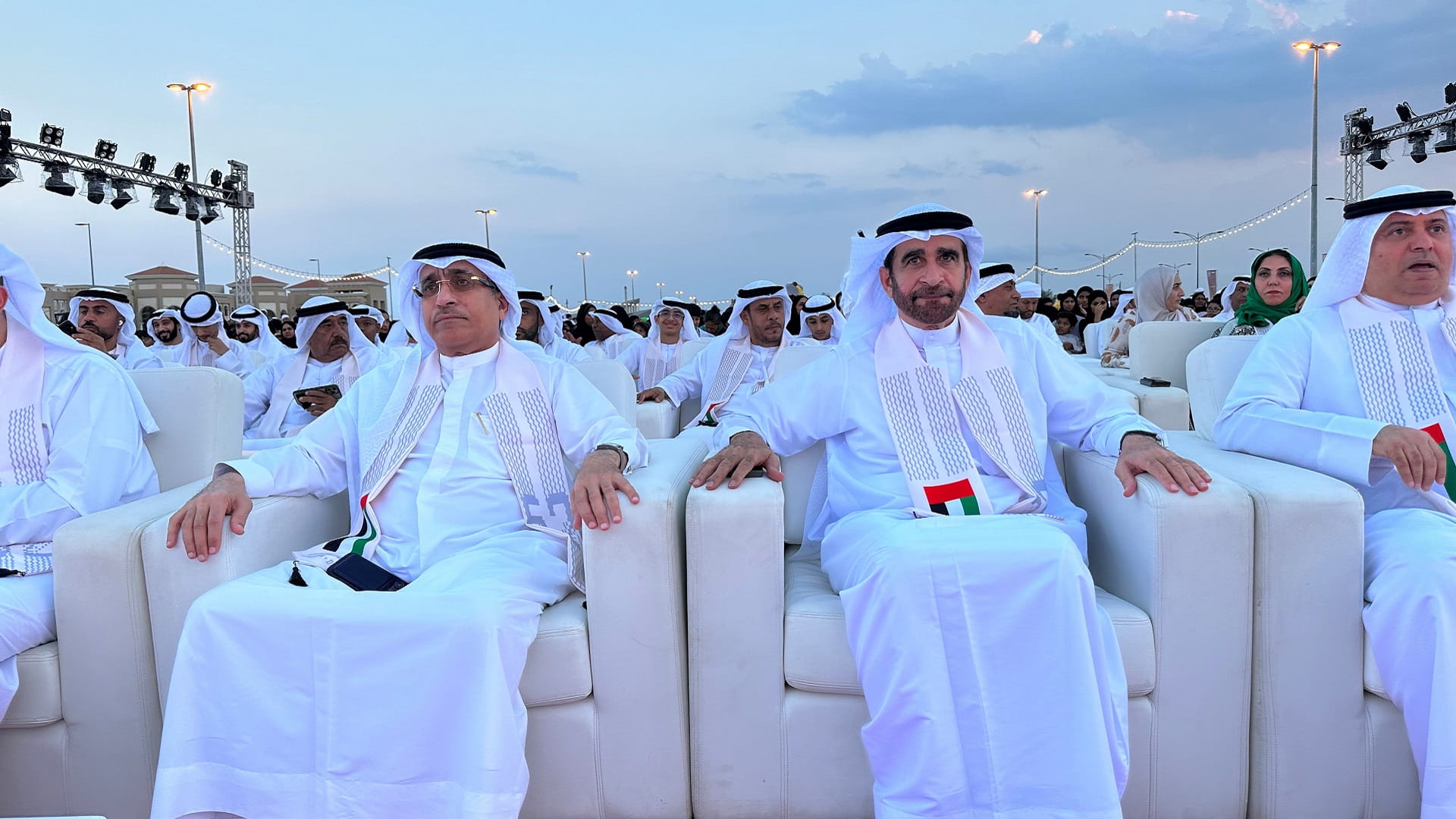 Image for the title: Saeed bin Saqr, Haitham bin Saqr at Kalba’s Union Day celebration 