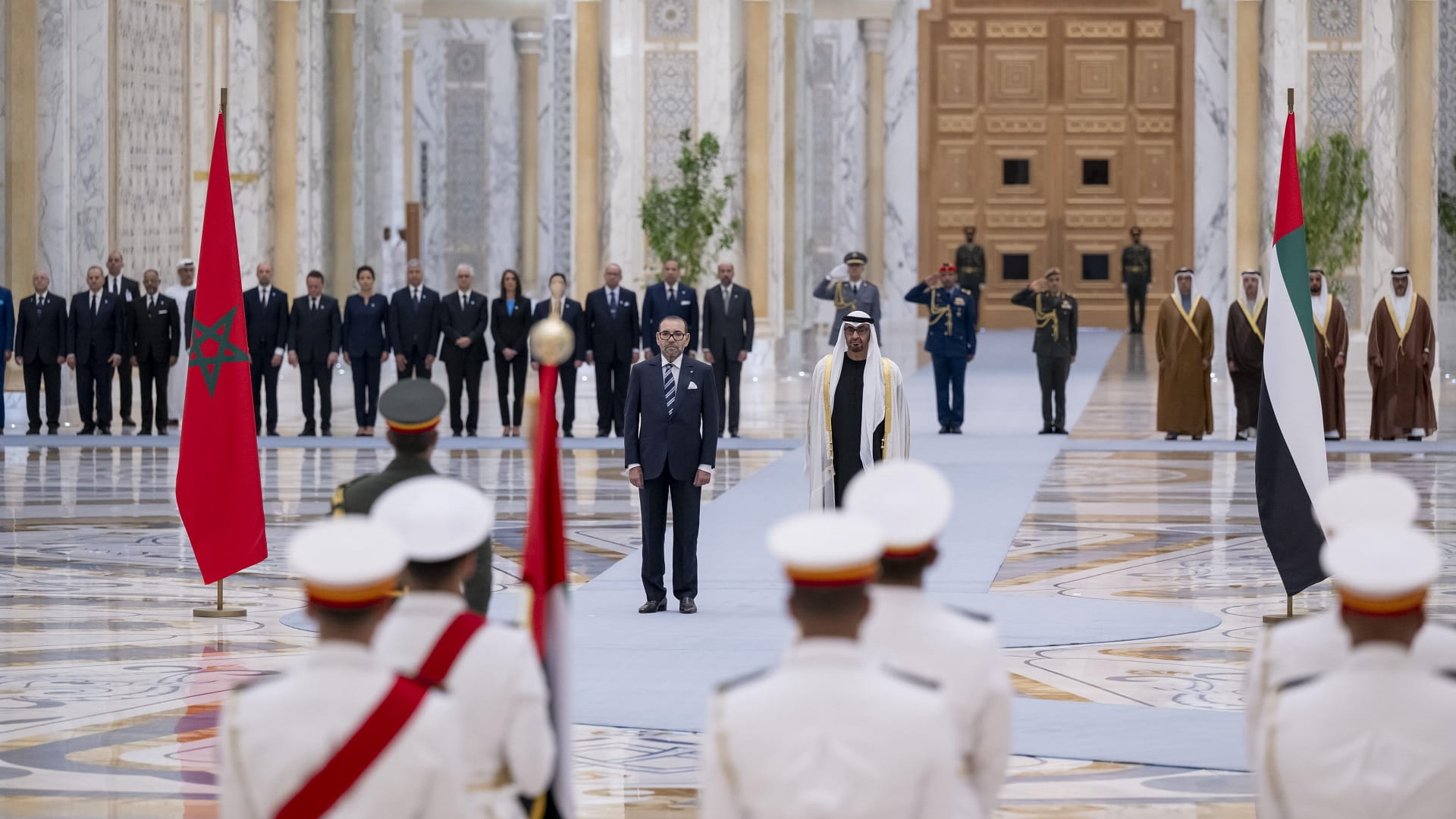 Image for the title: UAE President receives King of Morocco at Qasr Al Watan  