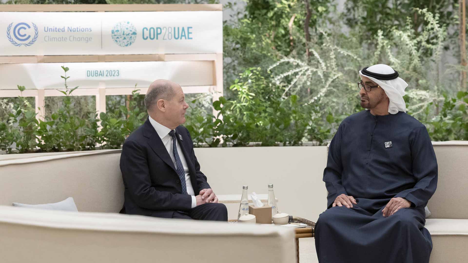 Image for the title: UAE President meets with leaders of Germany and Serbia at COP28 