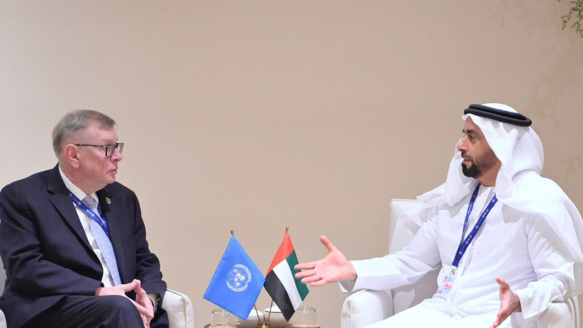 Image for the title: Saif bin Zayed meets UN official on sidelines of COP28 