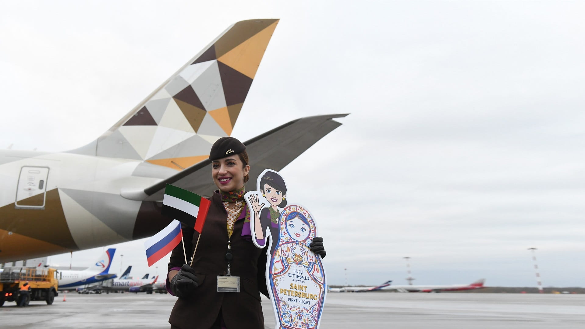 صورة بعنوان: "الاتحاد للطيران" تطلق رحلاتها بين أبوظبي وسانت بطرسبرغ 