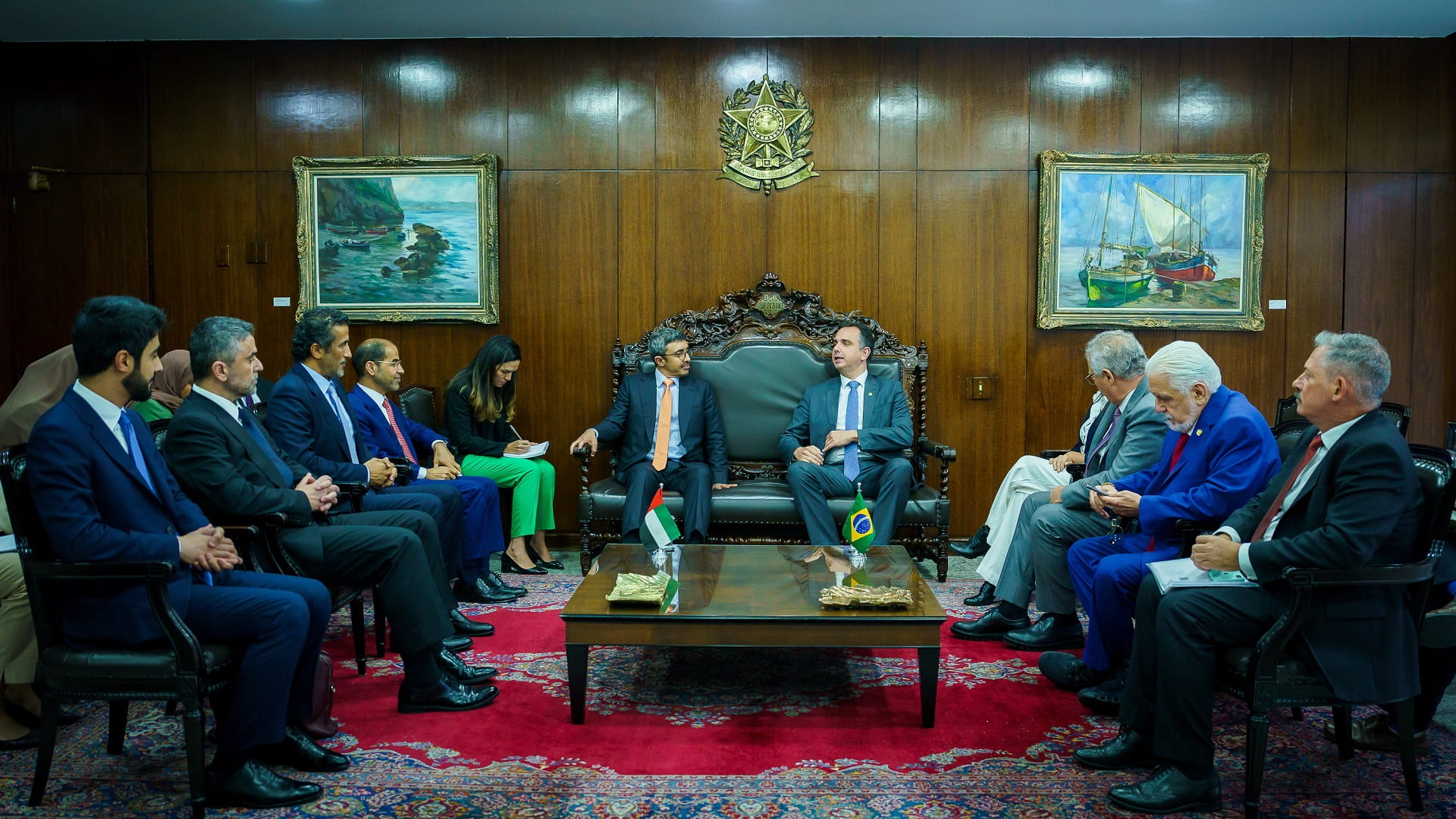 Image for the title: UAE FM, President of ‘Brazil Federal Senate’ discuss ties 