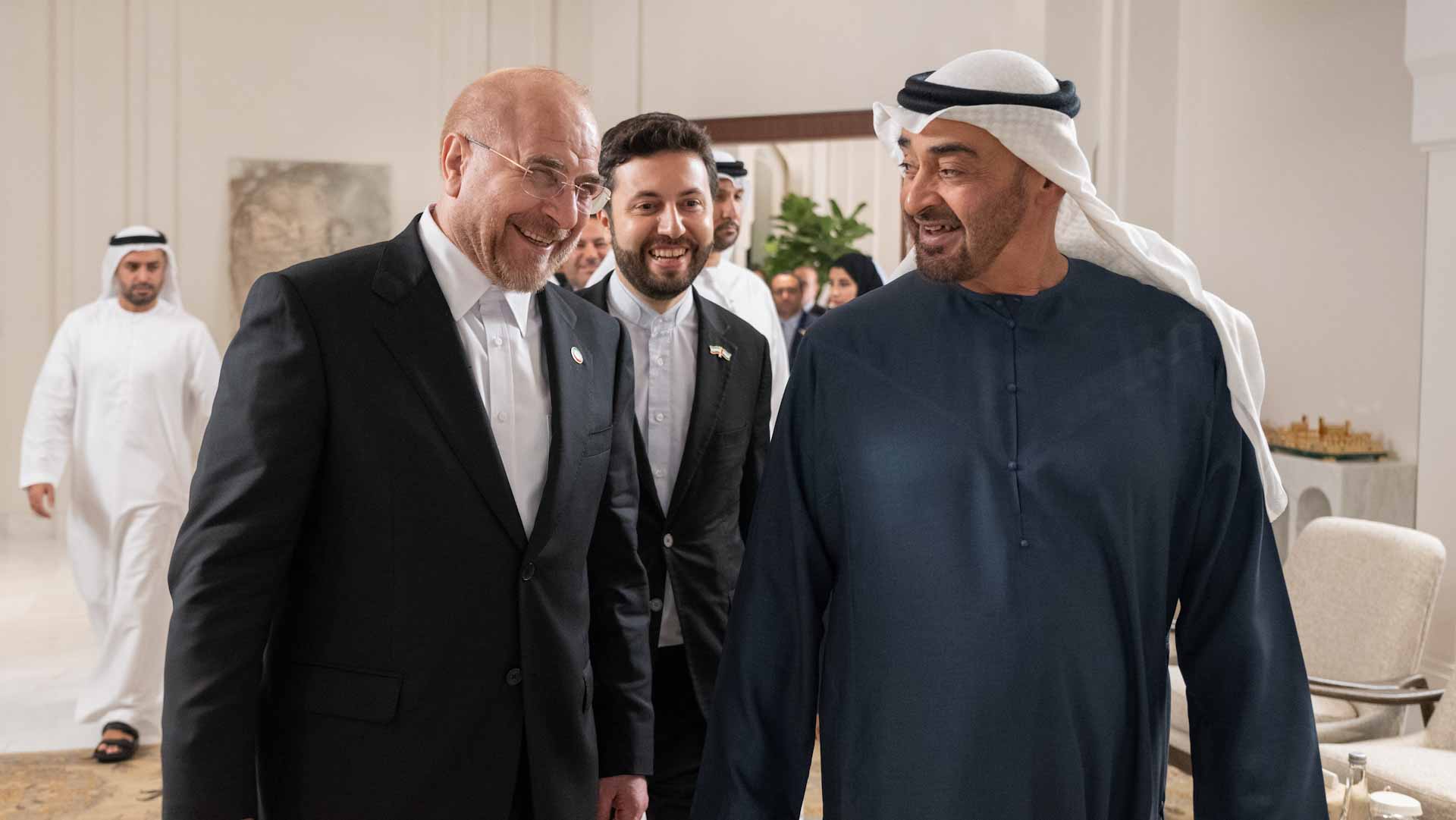 Image for the title: UAE President receives Speaker of Iranian Parliament 