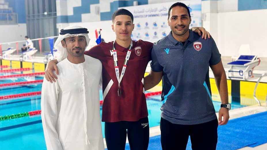 صورة بعنوان: 3 ميداليات ملونة لفريق الحمرية للسباحة في بطولة كأس الإمارات 