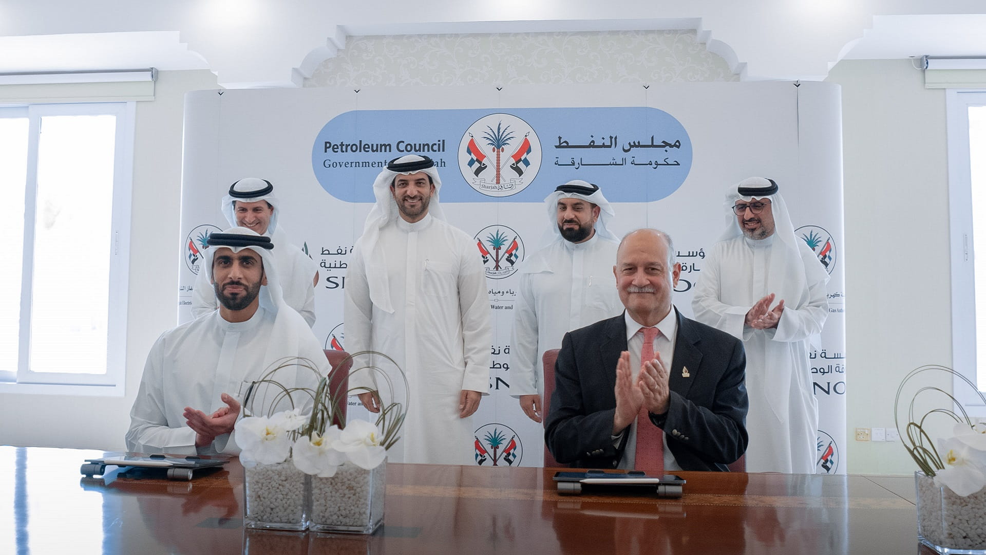 Image for the title: Sultan bin Ahmed witnesses SNOC, SEWA signing agreement  