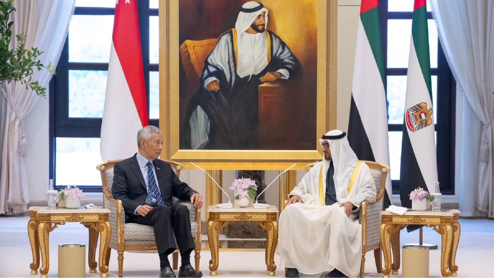 Image for the title: UAE President and Singaporean PM discuss bilateral relations 