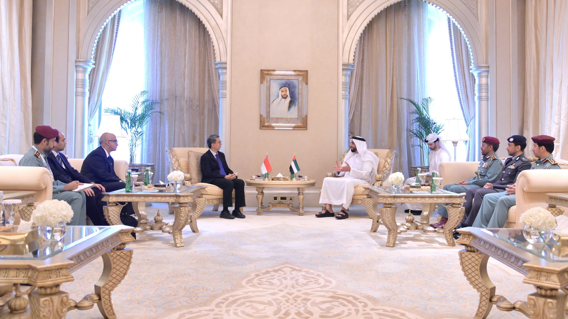 Image for the title: Saif bin Zayed meets with Singaporean Minister of State 