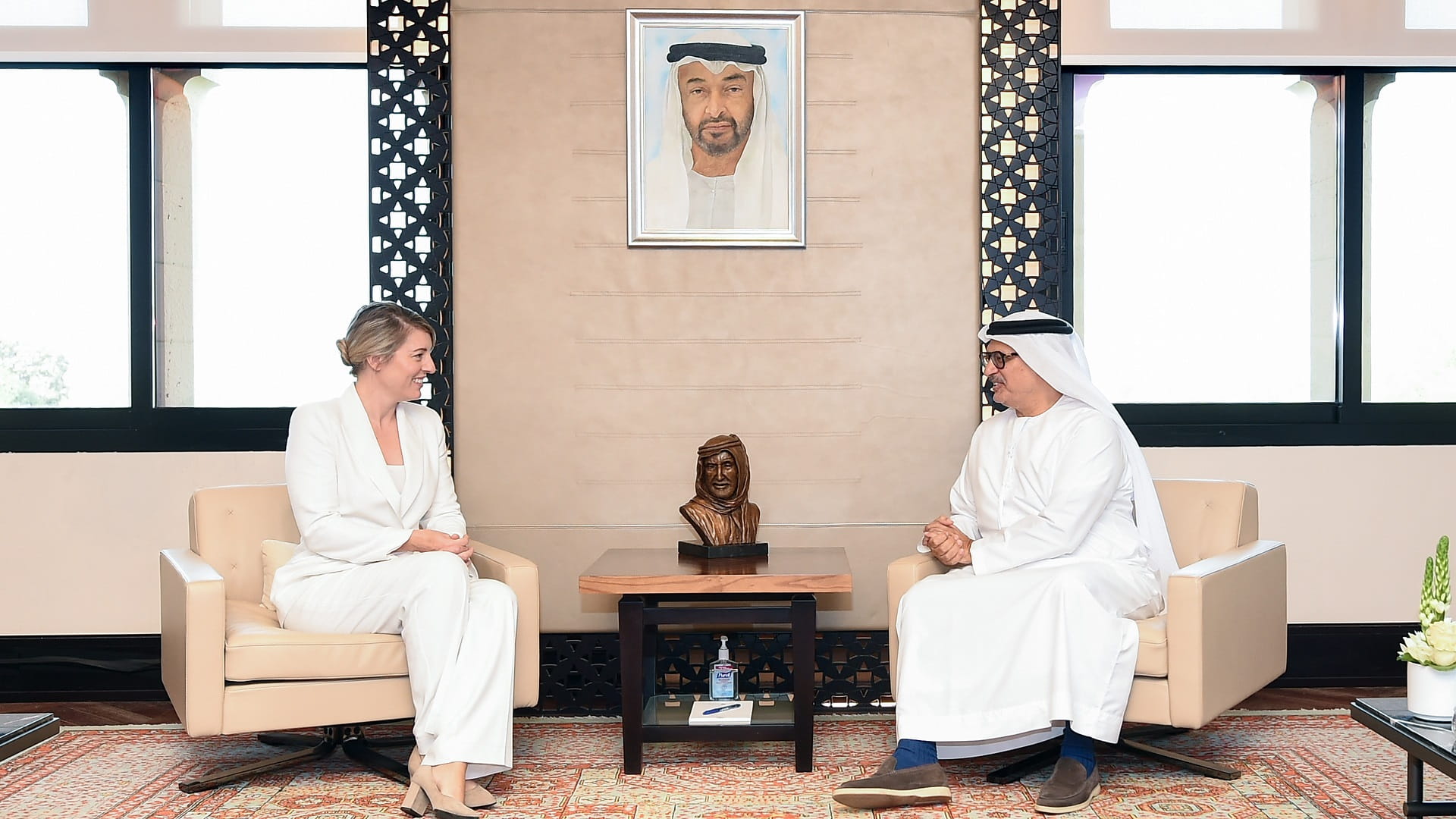 Image for the title: Diplomatic Adviser to UAE President meets Canadian FM in AD 