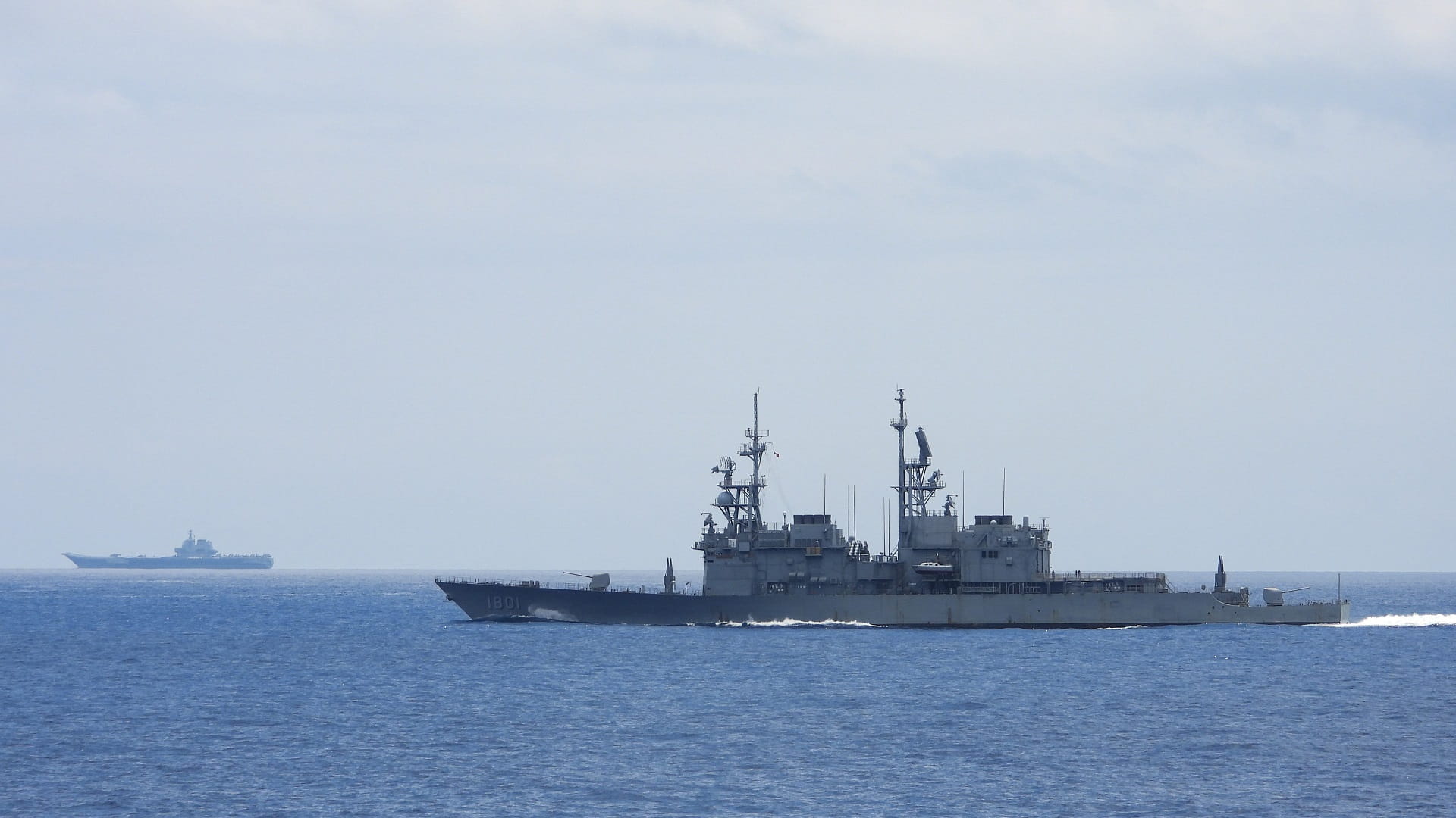 Image for the title: China's aircraft carrier group enters western Pacific 