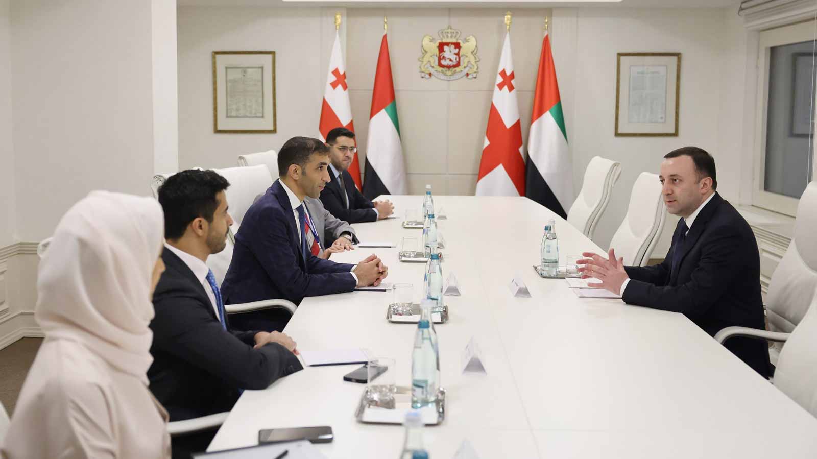 Image for the title: Al Zeyoudi discusses new trade deal with Georgian PM 