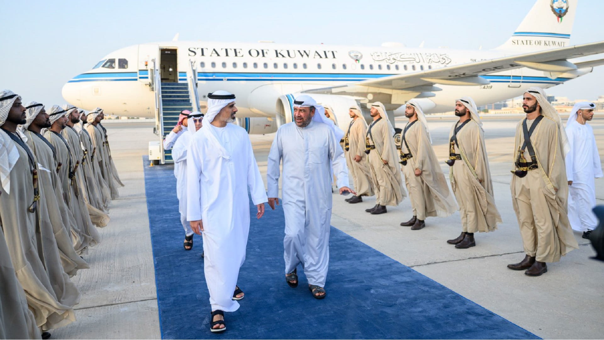 Image for the title: Khaled bin Mohamed welcomes Kuwaiti Deputy PM in Abu Dhabi 