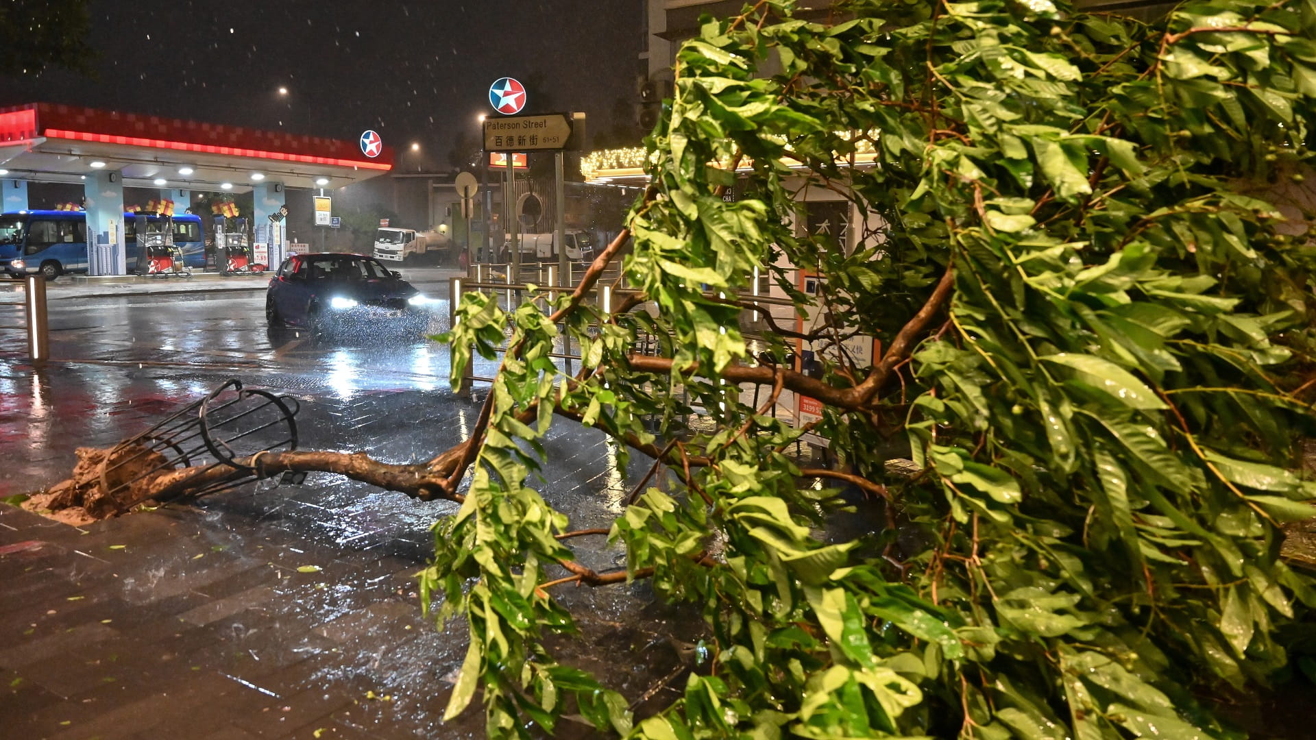 Image for the title: Hong Kong issues highest level alert for Super Typhoon Saola 