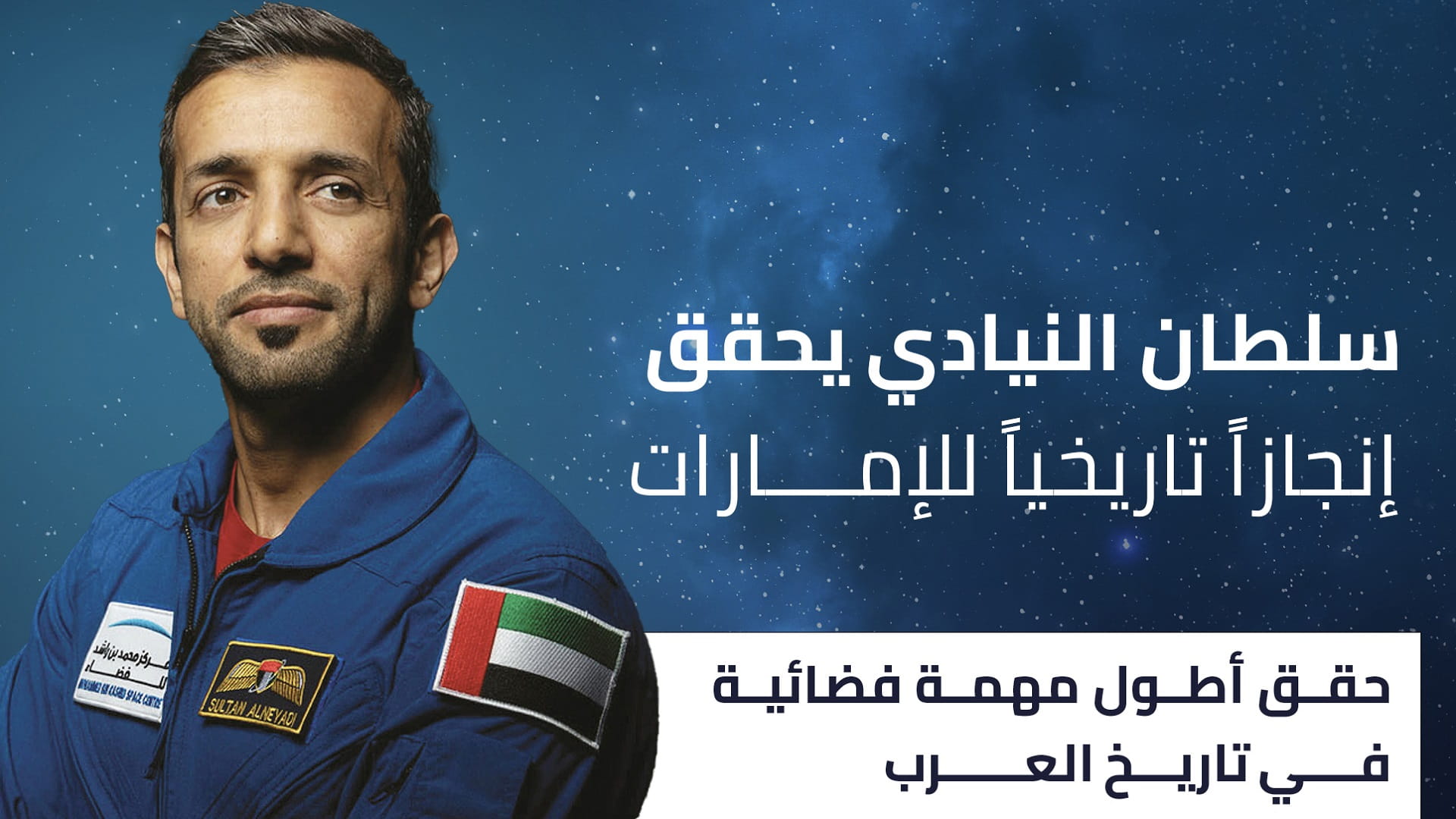 صورة بعنوان: سلطان النيادي يحقق إنجازاً للإمارات بإكمال أطول مهمة فضائية عربية 