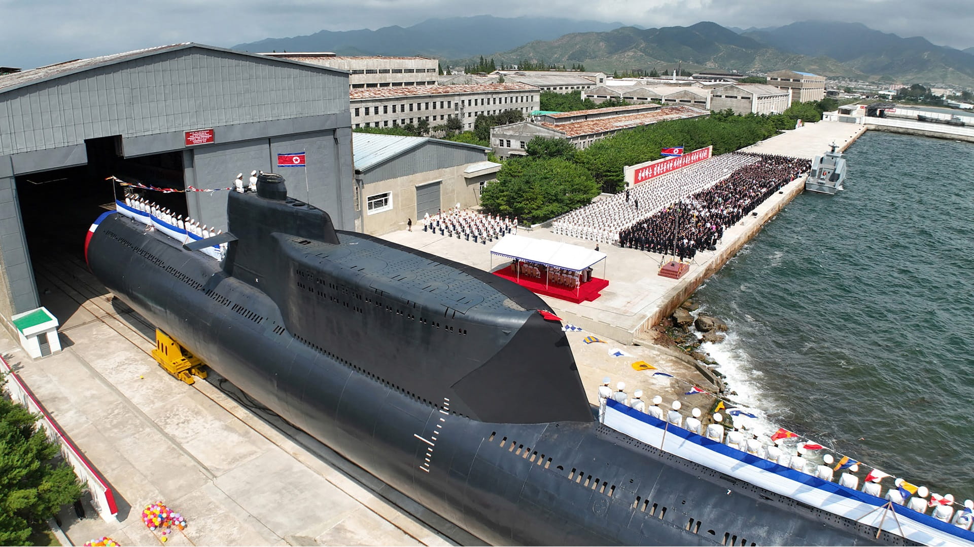 Image for the title: North Korea unveils first tactical, nuclear-armed submarine 