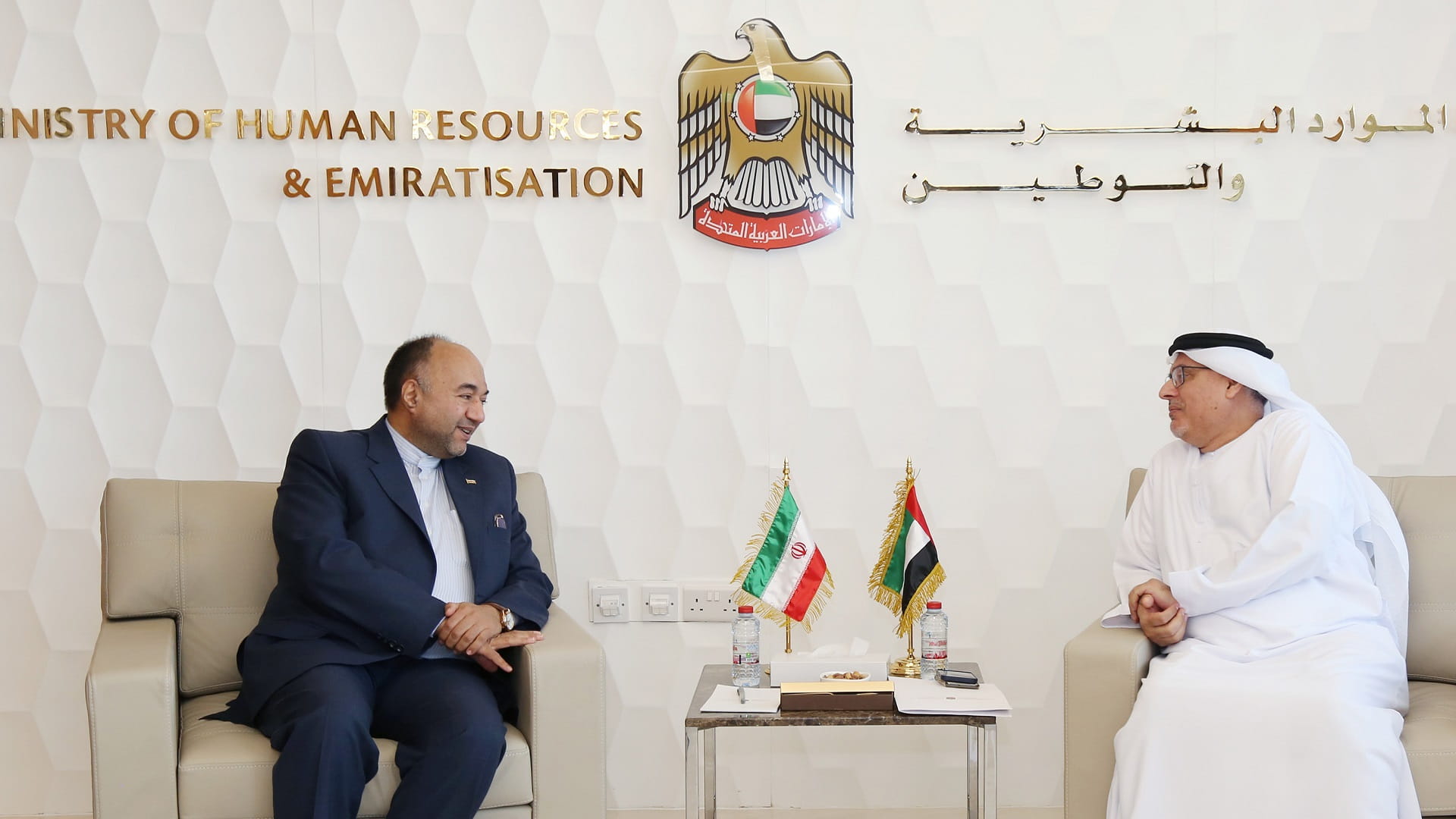Image for the title: Human Resources and Emiratisation Minister meets Iranian Amb. 