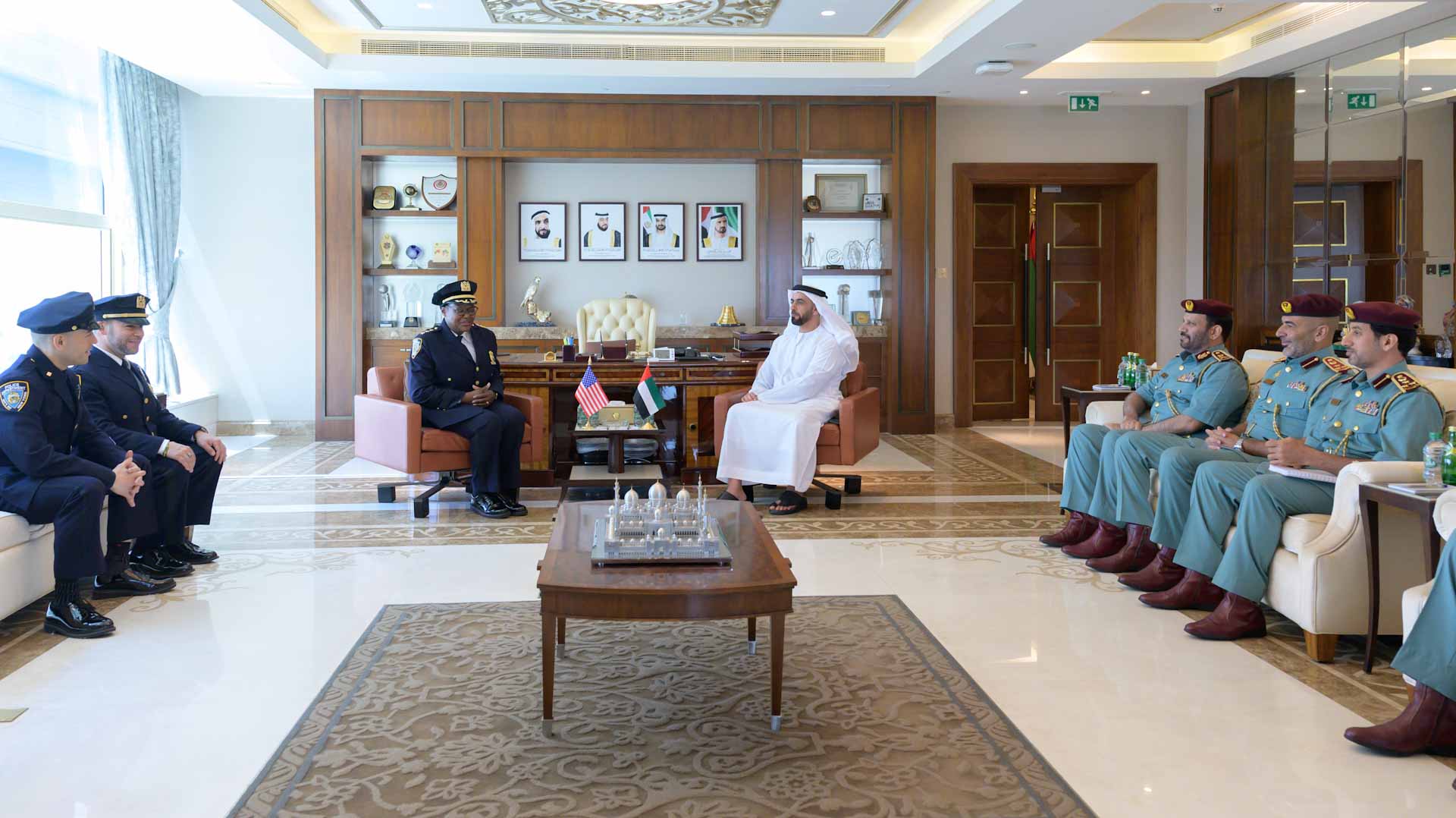 Image for the title: Saif bin Zayed meets with the NYPD Chief of Training 