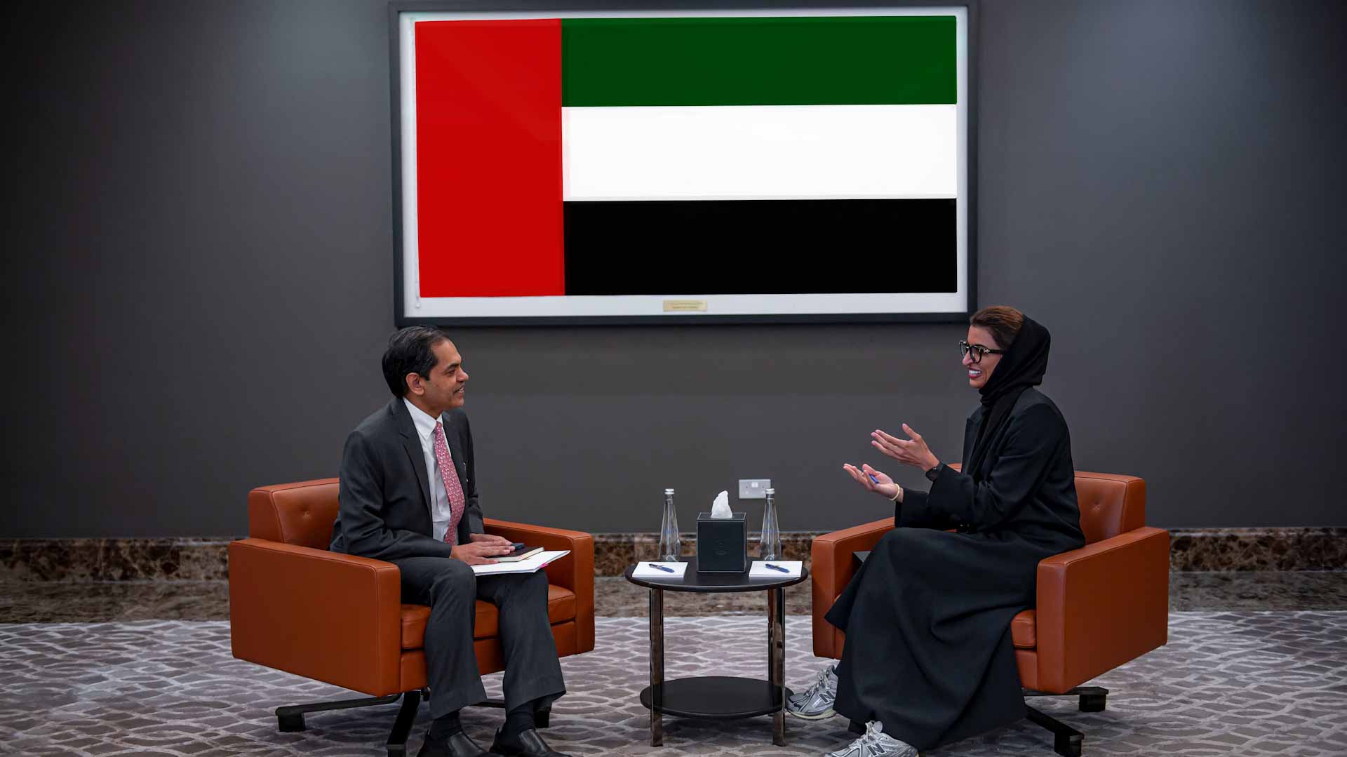 Image for the title: Noura Al Kaabi promotes relations with Indian Ambassador to UAE 