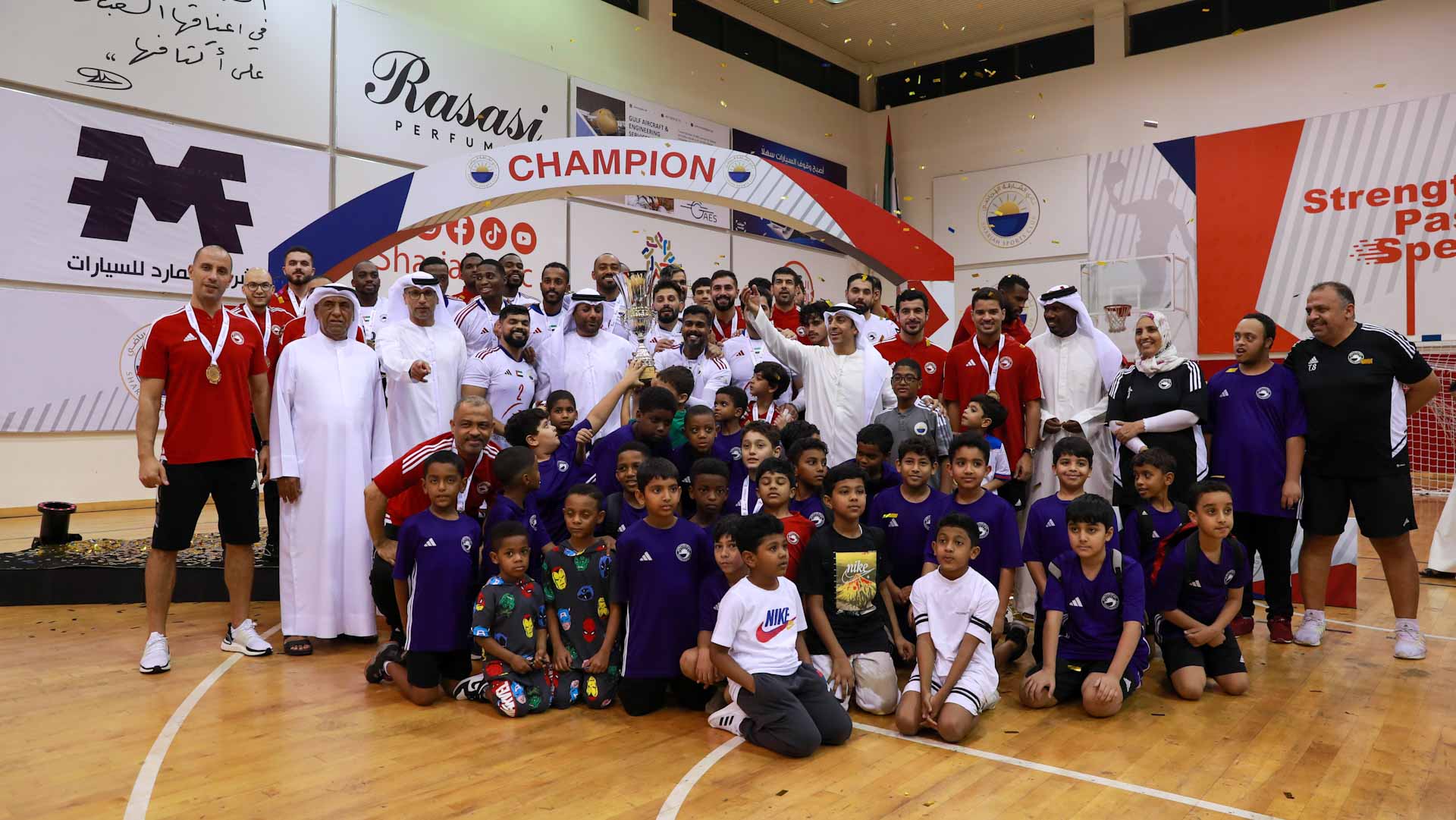 Image for the title: Sharjah wins Handball Cup over Mleiha 