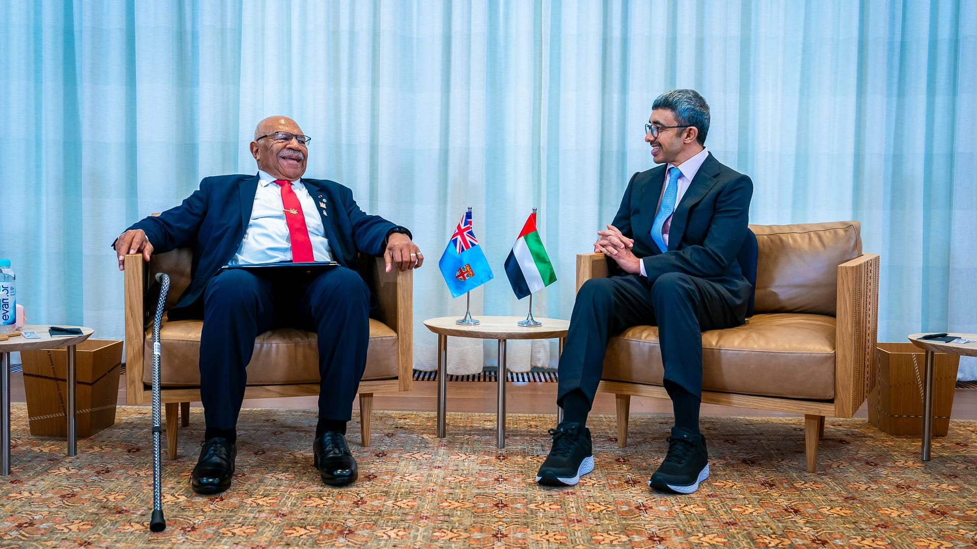 Image for the title: Abdullah bin Zayed, PM of Fiji discuss joint cooperation  