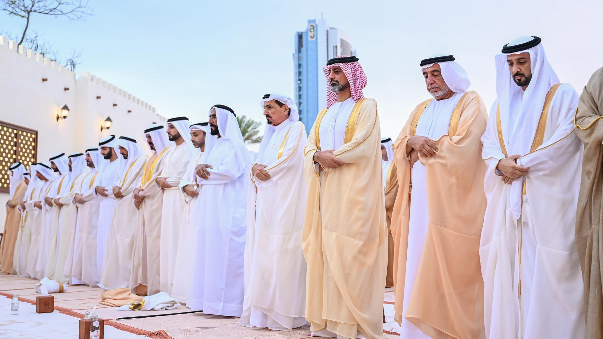 Image for the title: Ajman Ruler performs Eid Al Fitr prayer at Al Zaher Palace mosque 