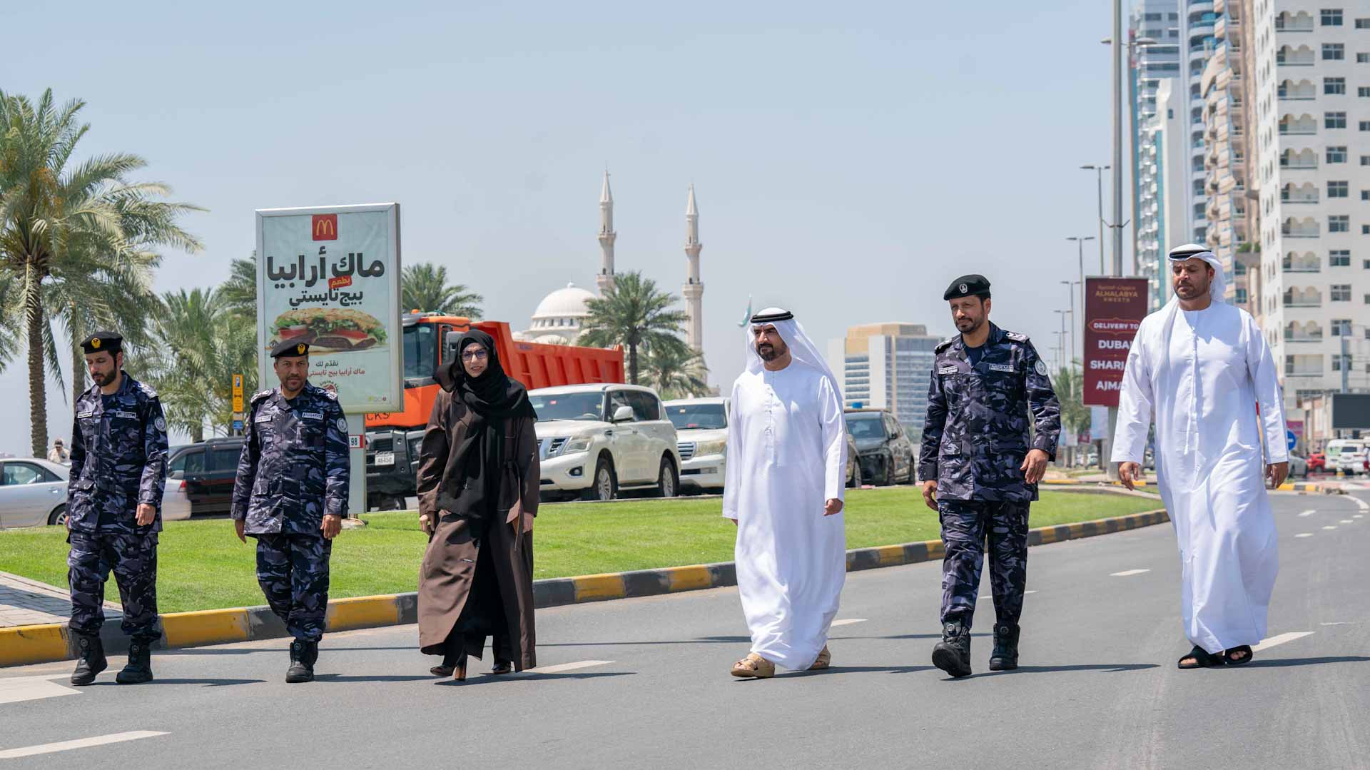 Image for the title: Abdullah bin Salem Al Qasimi oversees adverse weather work 