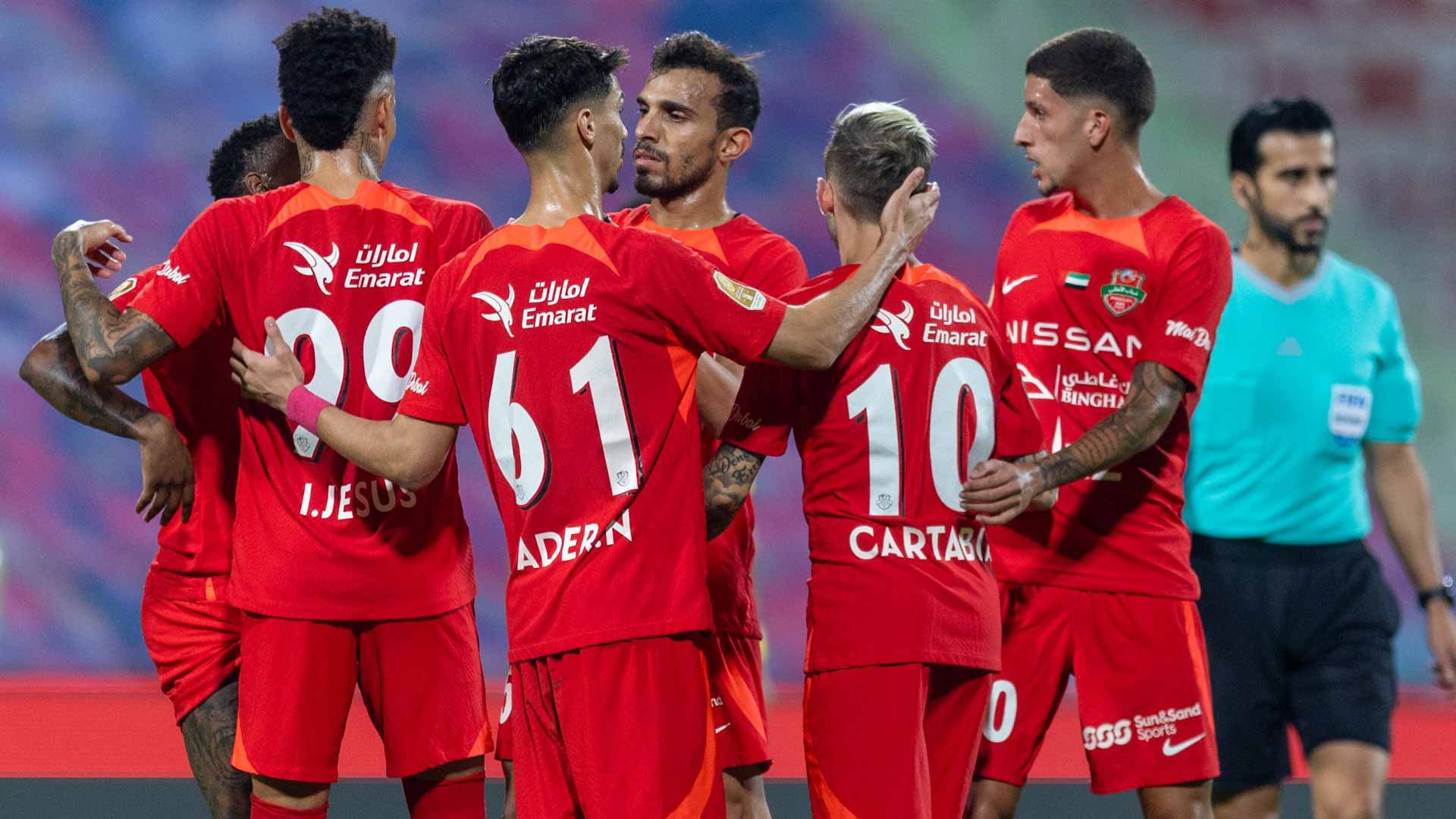 صورة بعنوان: شباب الأهلي يفوز على كلباء برباعية في دوري أدنوك للمحترفين 