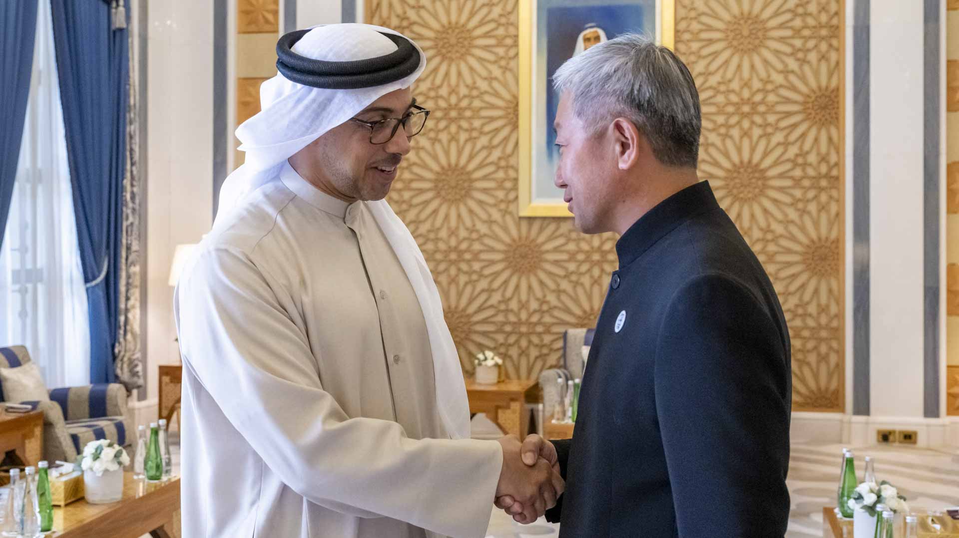 Image for the title: Mansour bin Zayed receives Ambassador of China 