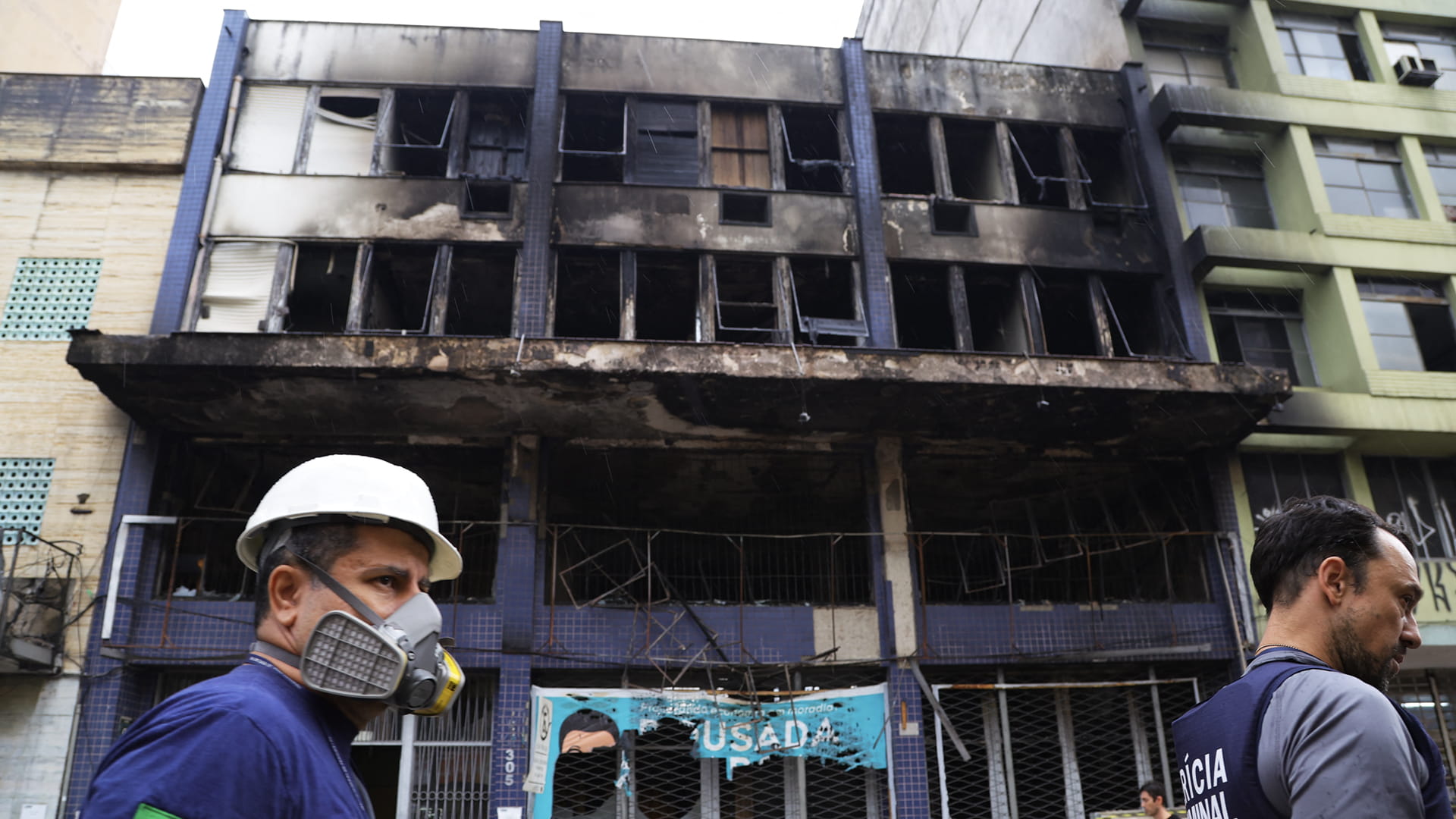 Image for the title: Brazil guesthouse fire leaves 10 dead, 11 injured 