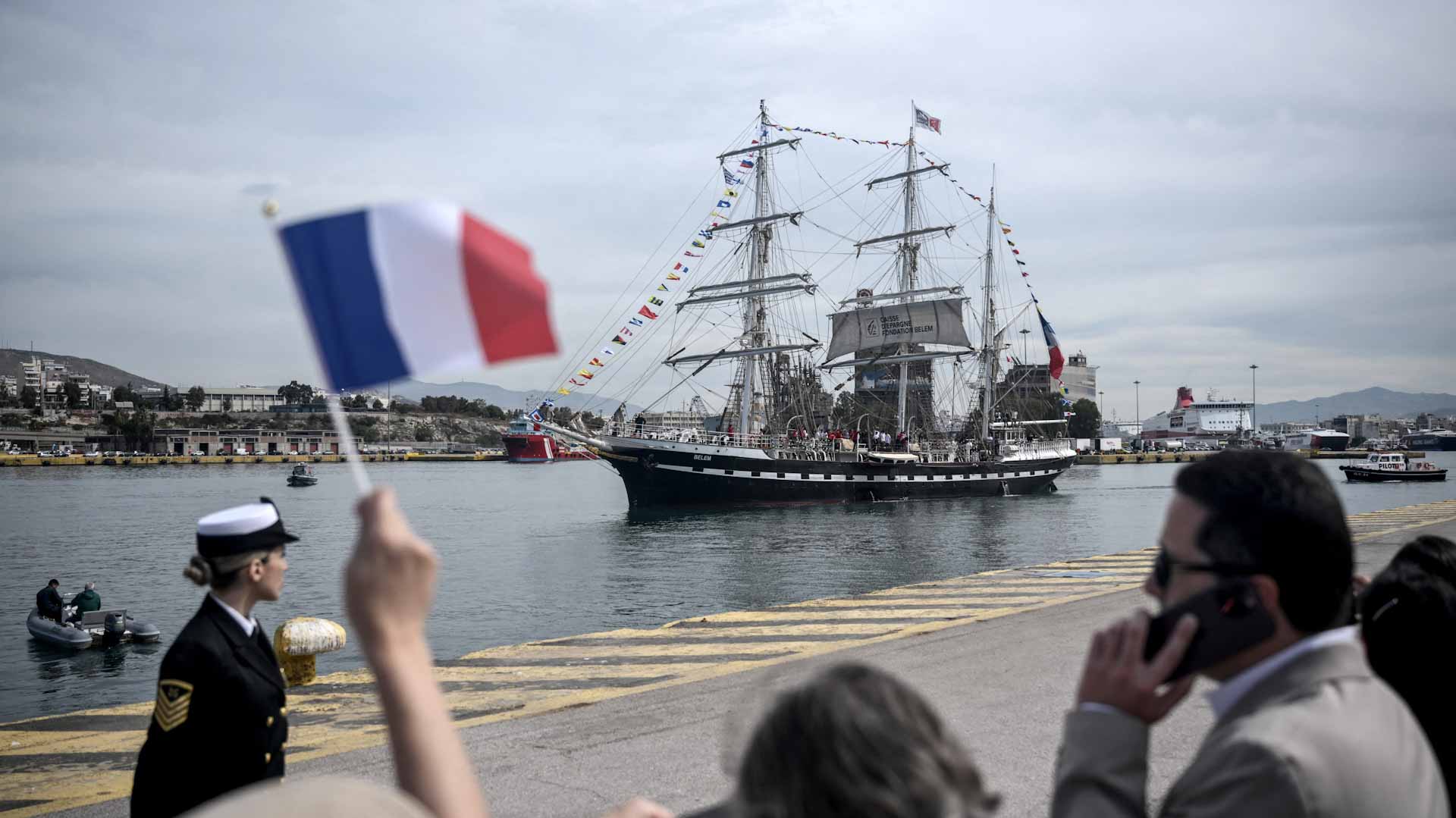 Image for the title: Olympic torch begins its voyage to France 