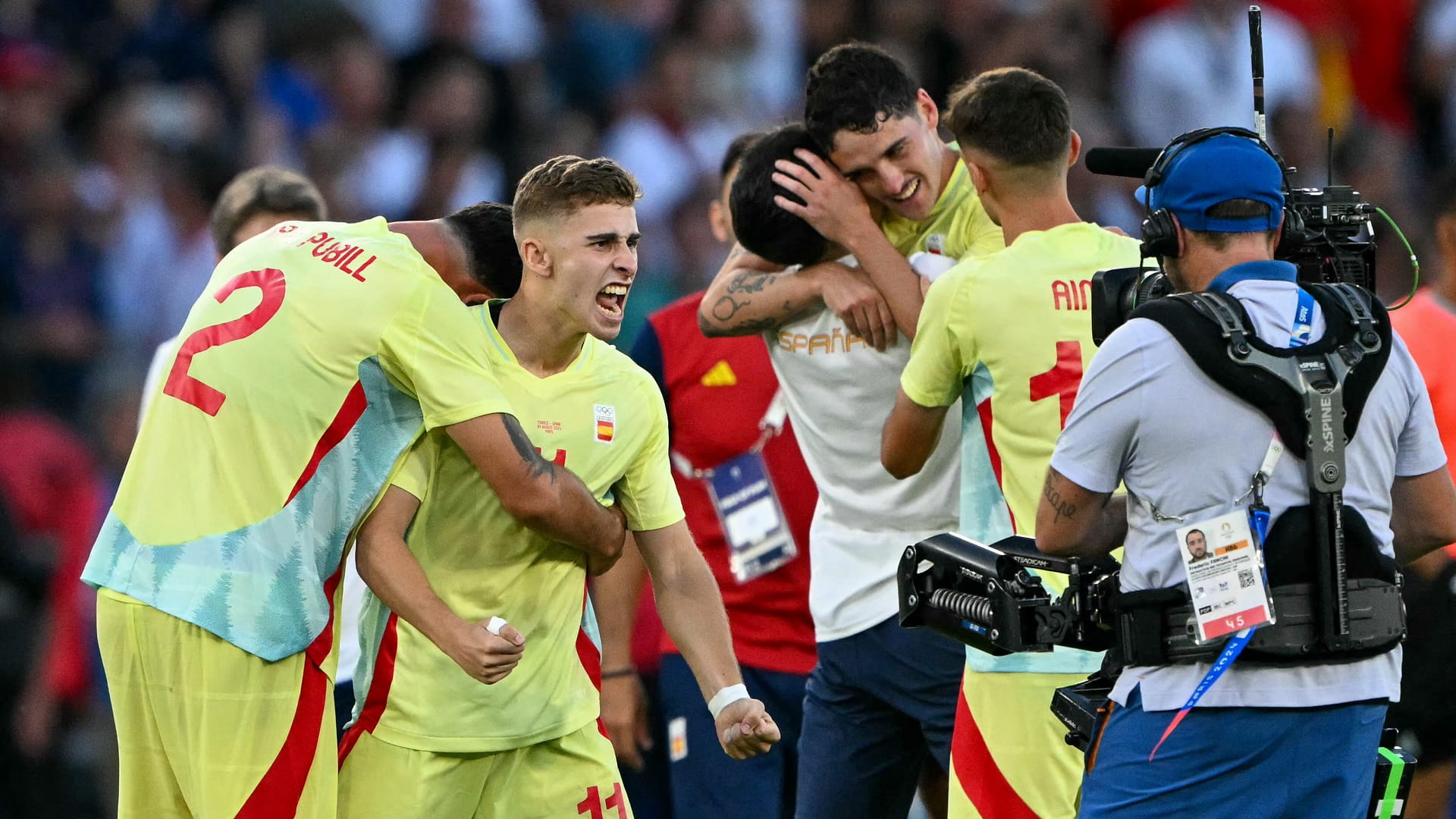 Image for the title: Spain beats France to win Olympic men's football gold 