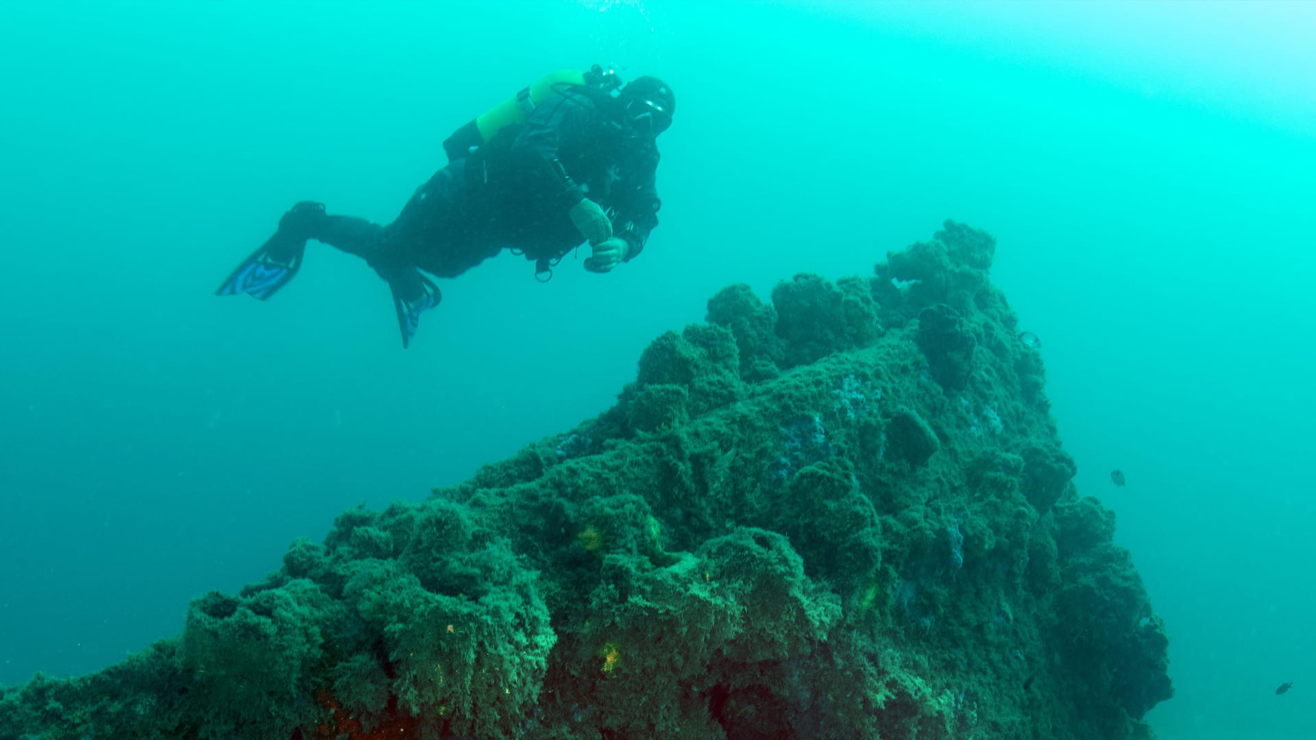 صورة بعنوان: غواصون بريطانيون يعثرون على سفينة حربية تعود للحرب العالمية الأولى 