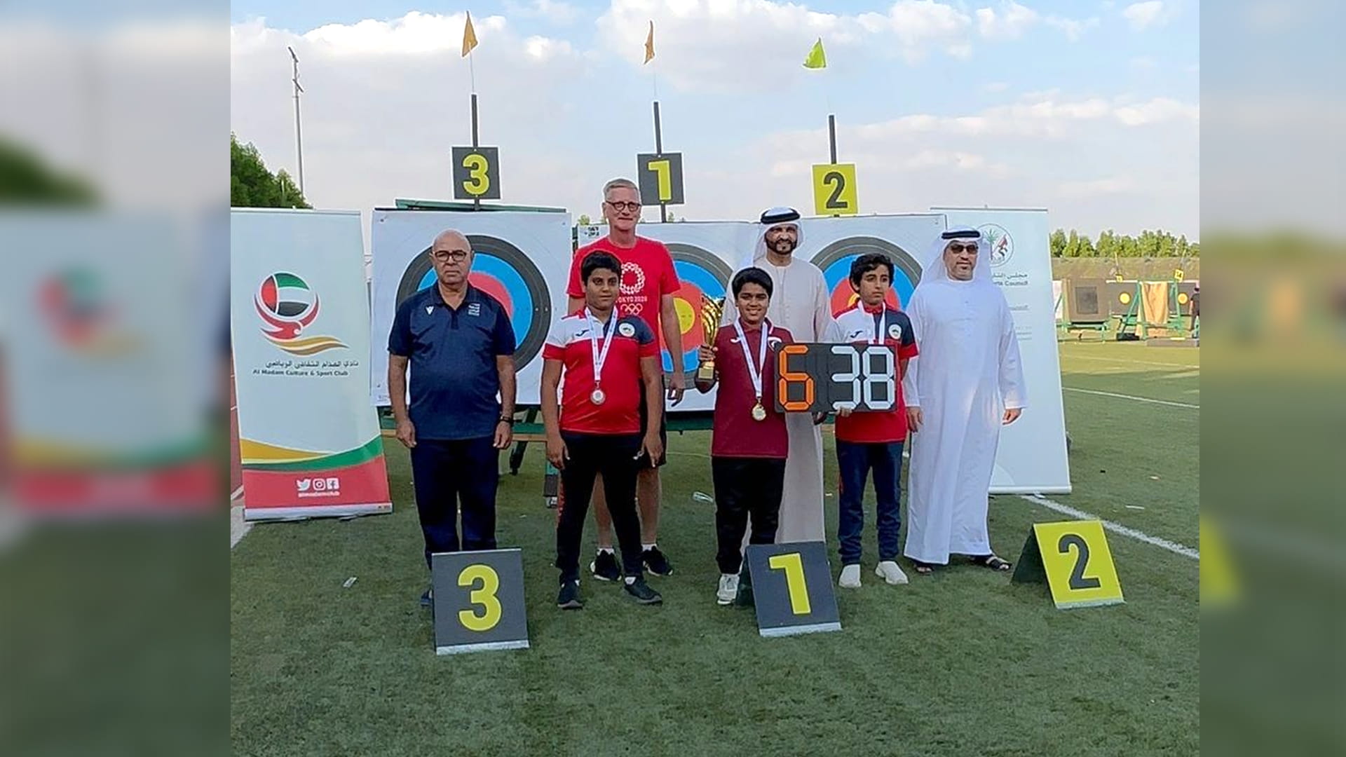 لاعب الحمرية غيث غانم يحطم الرقم الوطني للقوس المركب تحت 12 سنة 